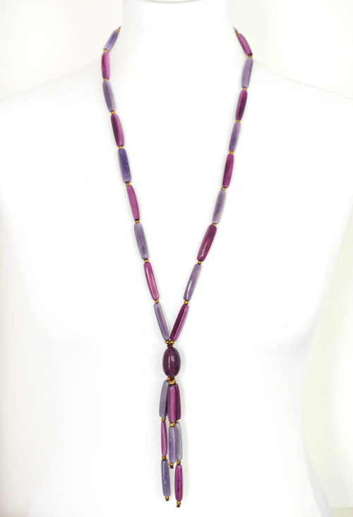 Tagua and co Colliers Sautoir Salinas ivoire végétal jaune turquoise violet rouge