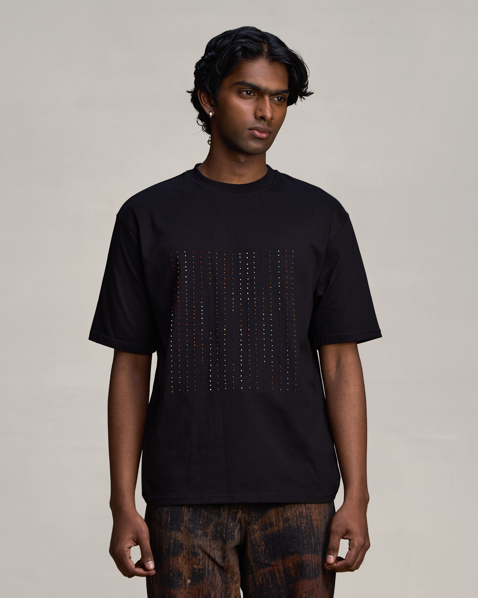 COUNTRYMADE T-shirts HICKORY IN CROME T SHIRT noir brodé