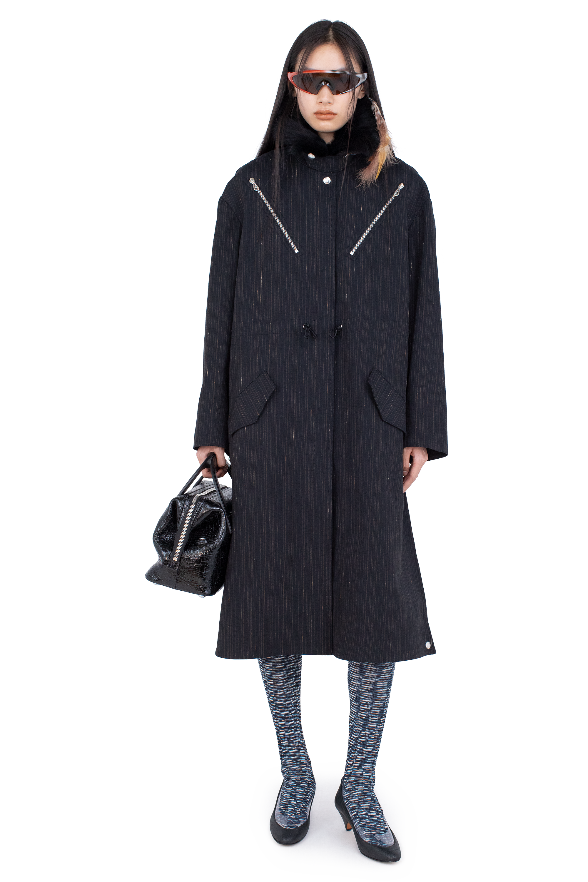 Kiko Kostadinov Outerwear OSPREY Coat manteau Charcoal Rose en laine