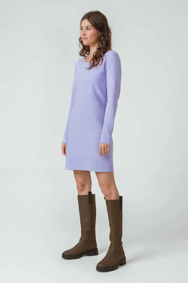 Sourire Multicolore Robes Robe Iebe mauve coton bio manches longues