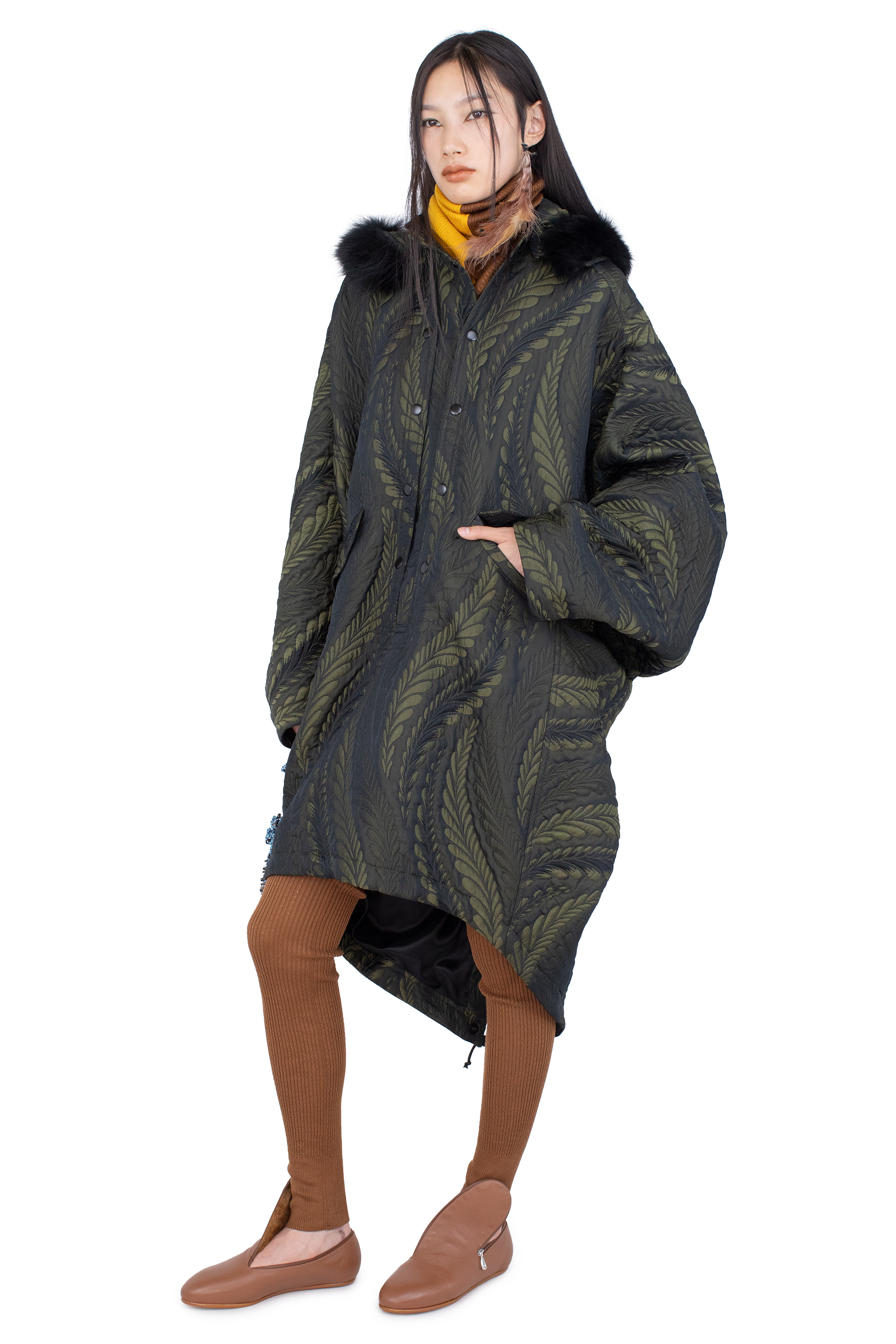 Kiko Kostadinov Outerwear BITTERN Hooded Poncho poncho Foliage Green à capuche