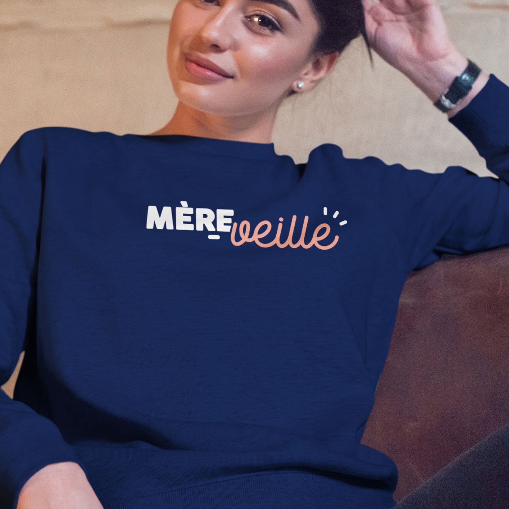 Juste Un T-shirt Sweats Imprimés Mère veille sweat gris chiné
