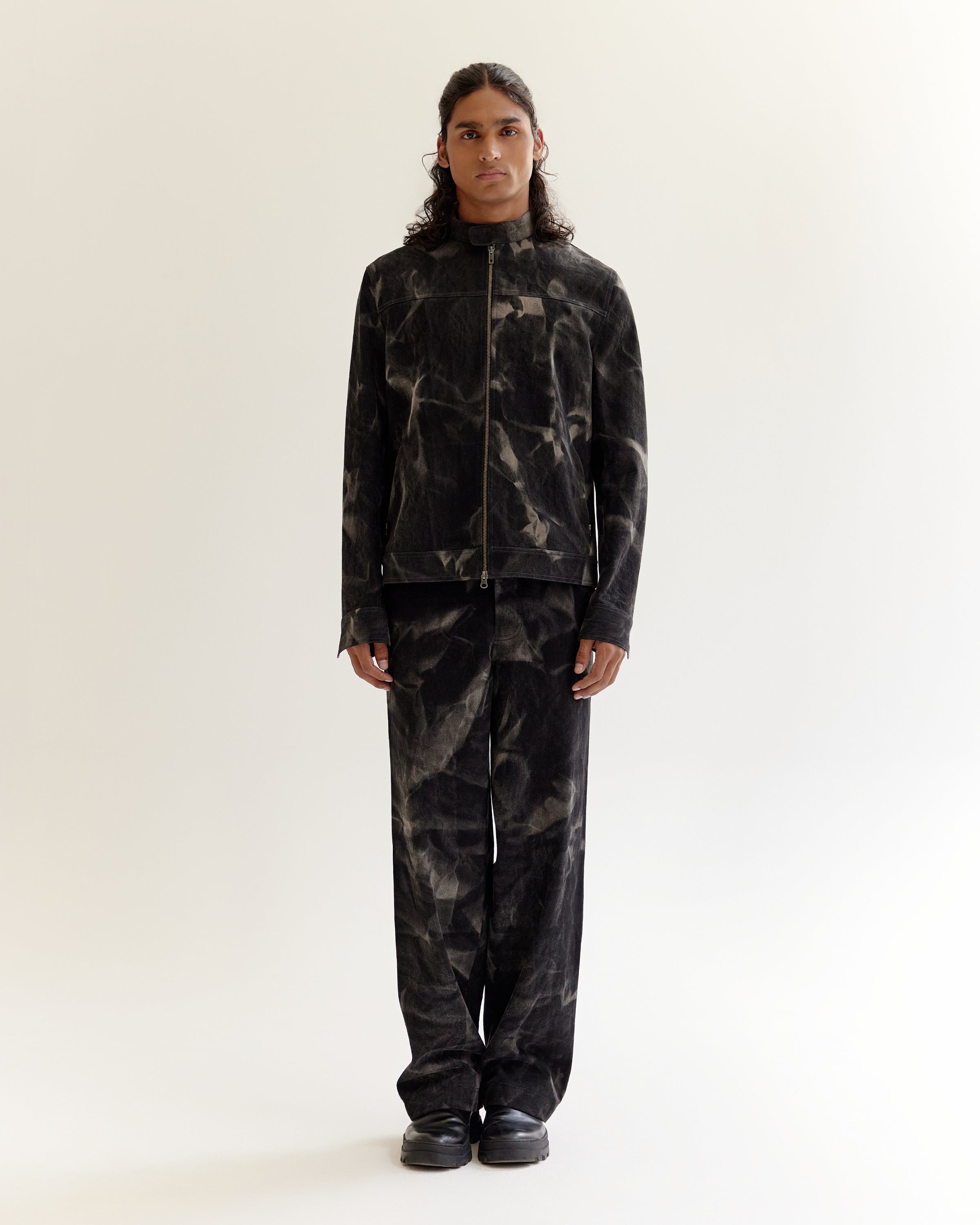 COUNTRYMADE Jackets Reflection Denim Jacket veste en jean imprimé batik