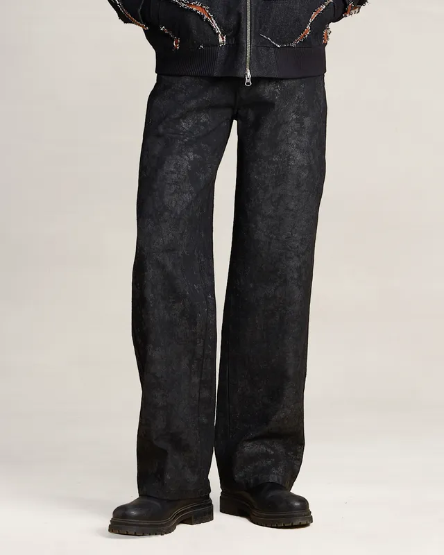 COUNTRYMADE Trousers CORRODE TAR PANTS pantalon en denim effet goudron
