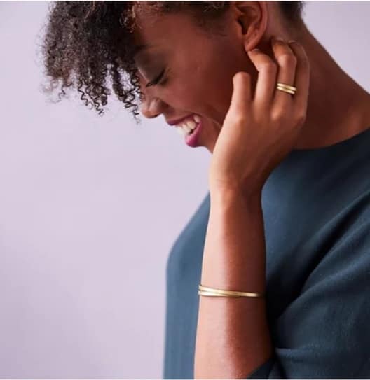 Just Trade Bagues Bague Ruthi en laiton doré réglable