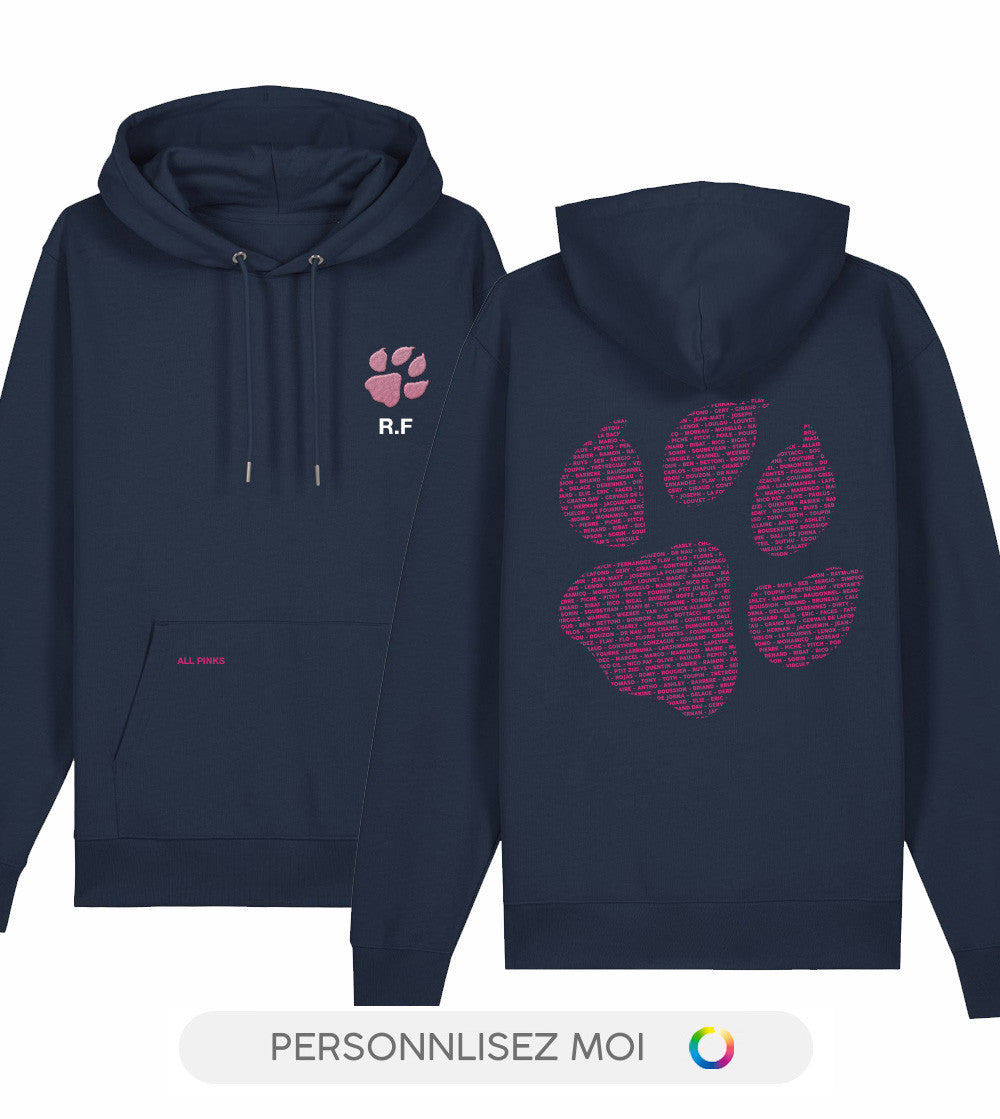 Juste Un T-shirt Personnalisation All Pinks hoodie personnalisable bleu marine