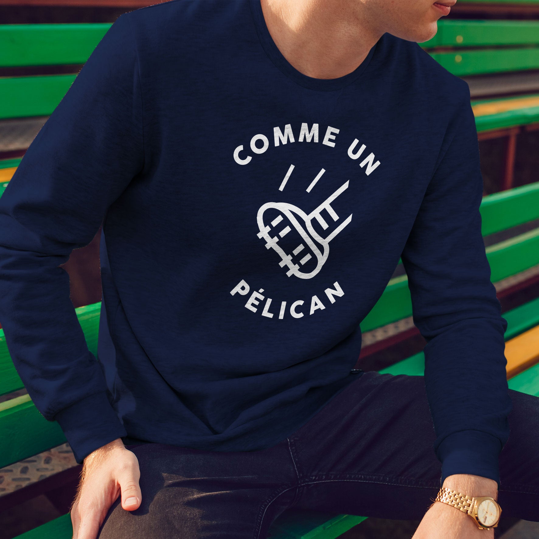 Juste Un T-shirt Sweats Imprimés Comme un pélican sweat homme