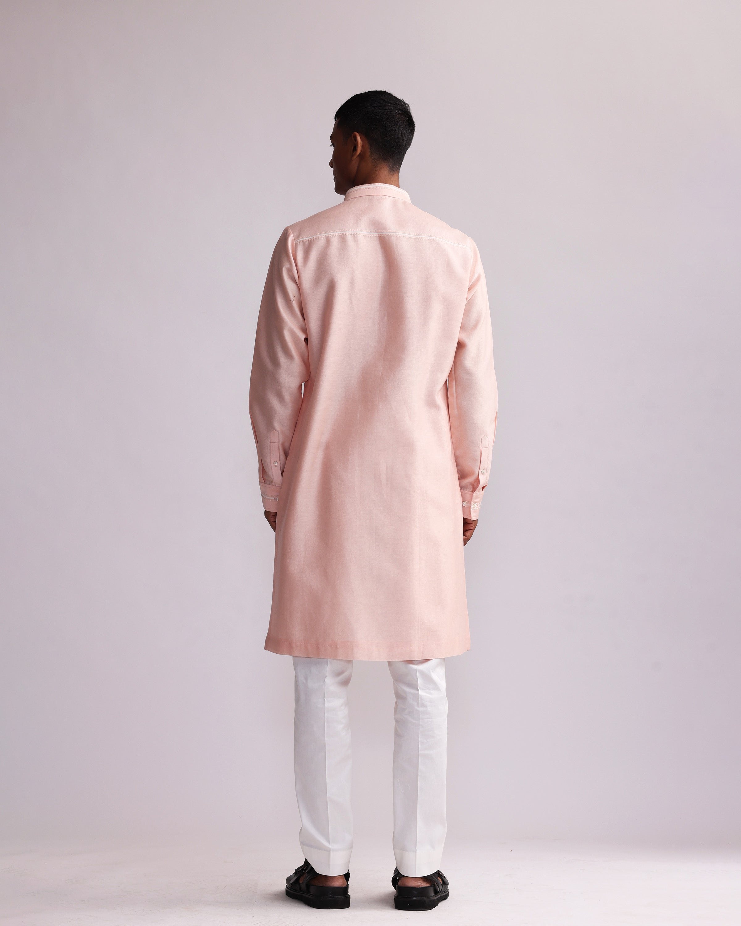 COUNTRYMADE Kurtas BUILDING BLOCKS PATCHED KURTA SET ensemble kurta pêche brodé