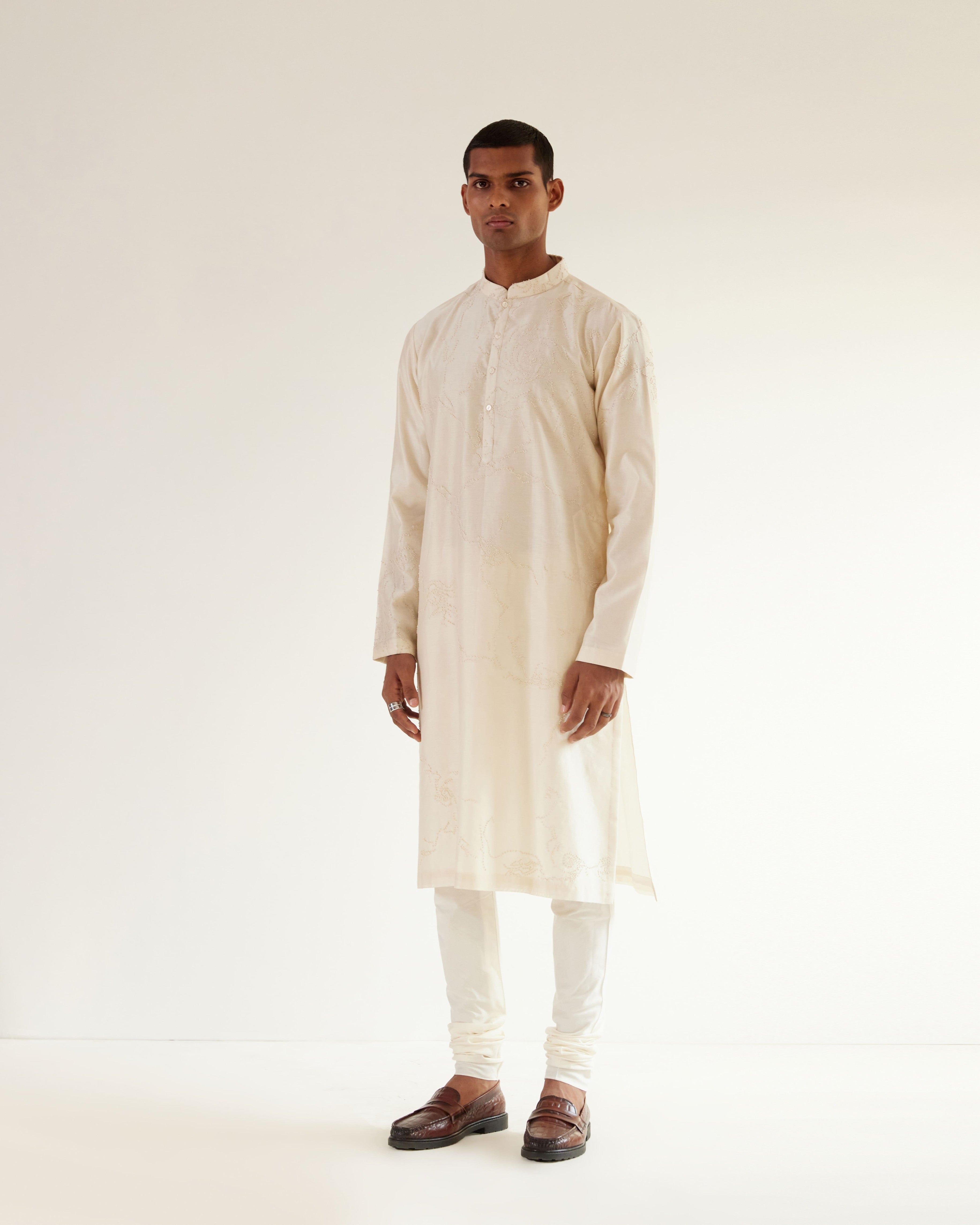 COUNTRYMADE Kurtas Black Hole Self Kurta Set ensemble kurta ivoire 2 pièces