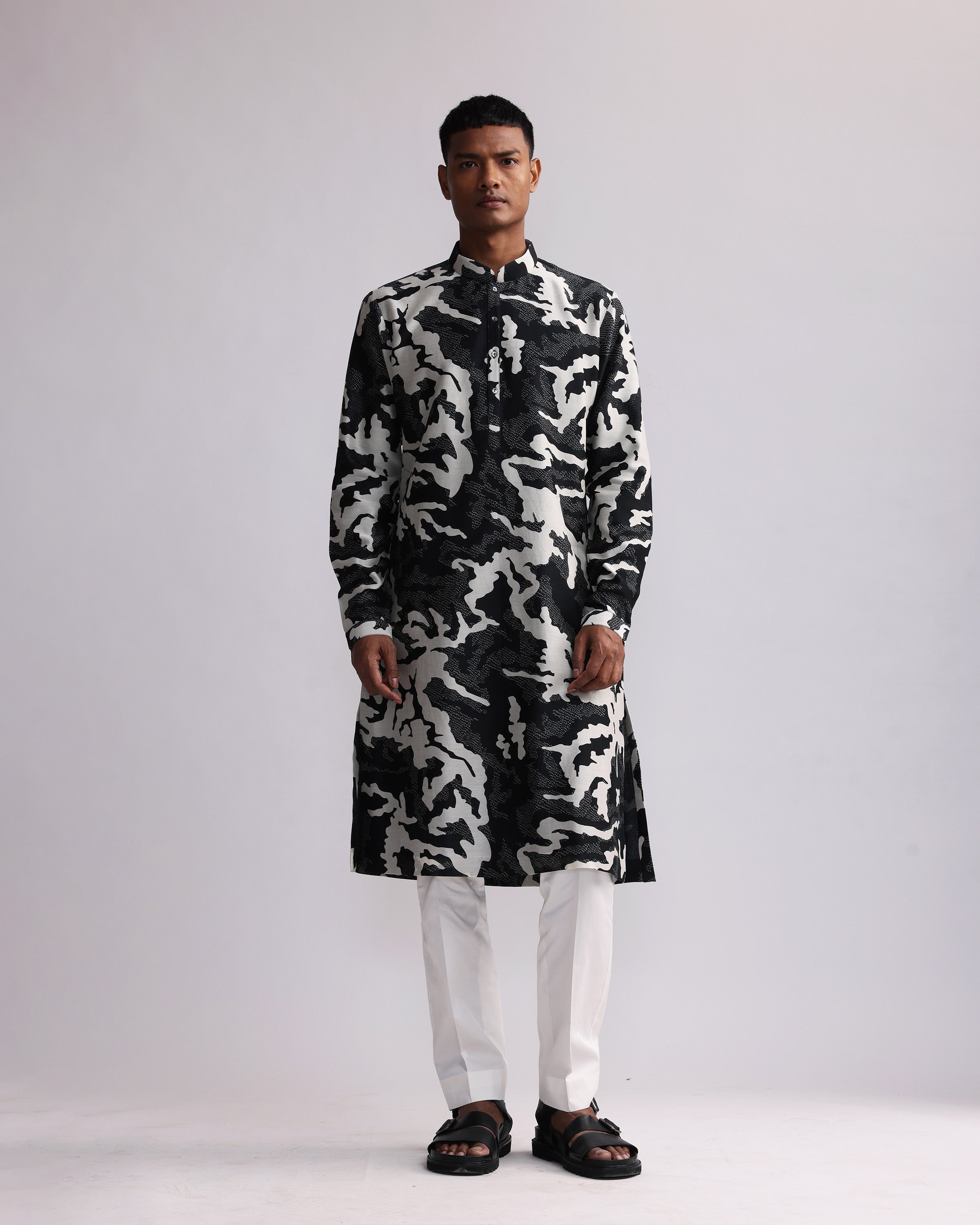 COUNTRYMADE Kurtas Shadow Camo Printed Kurta kurta imprimé en chanderi