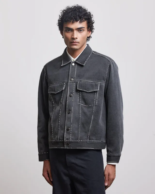 COUNTRYMADE Jackets PRESENCE ABSENCE MULTI STITCH TRUCKER veste denim brodée
