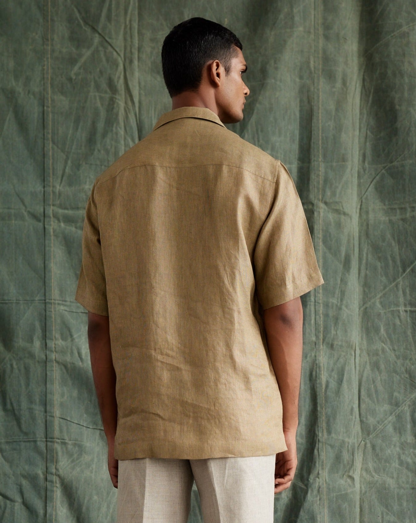 COUNTRYMADE Shirts Hand Knit Pocket Half Shirt chemise en lin sur mesure