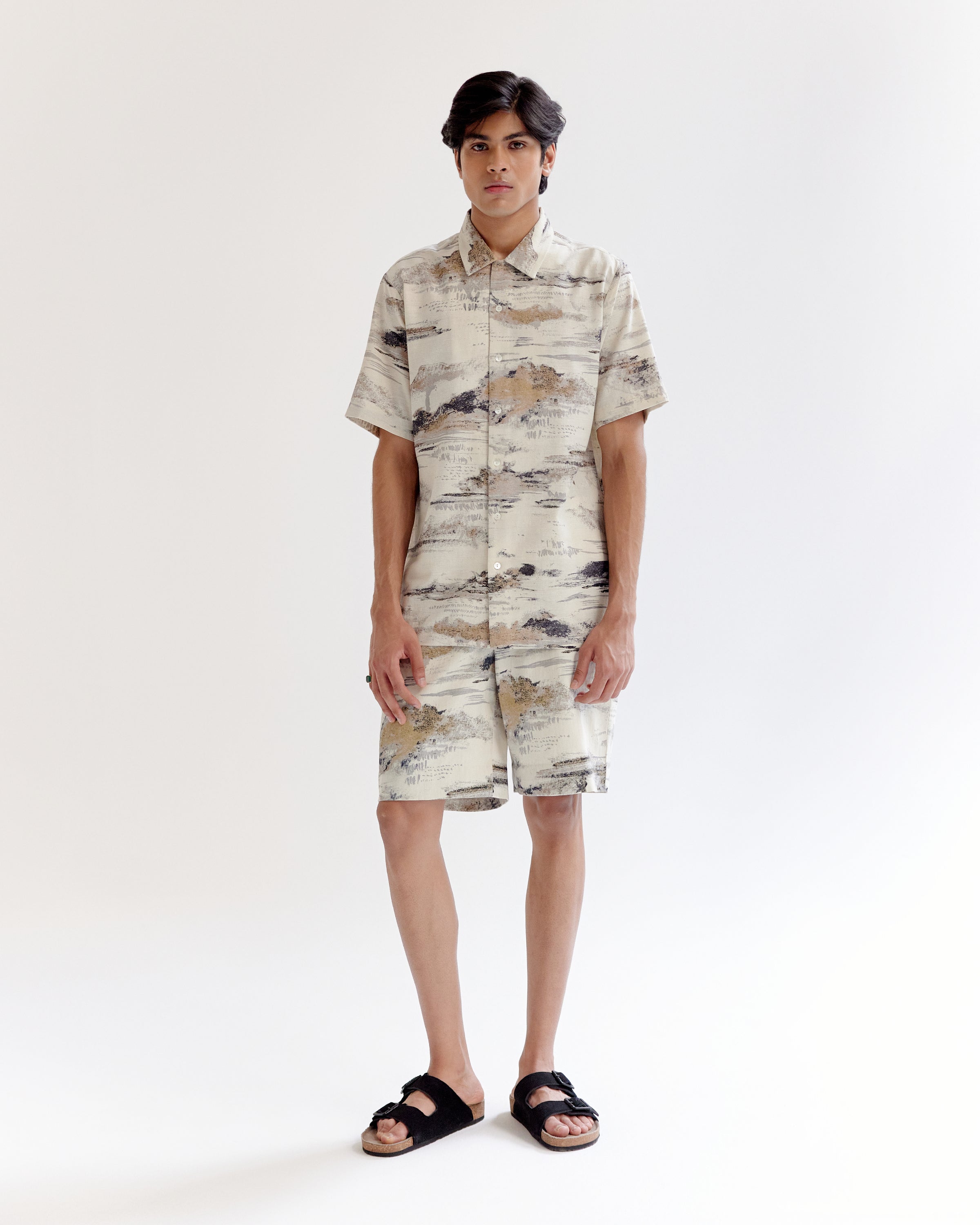 COUNTRYMADE Shirts Arid Brush stroke Shirt chemise en lin imprimée
