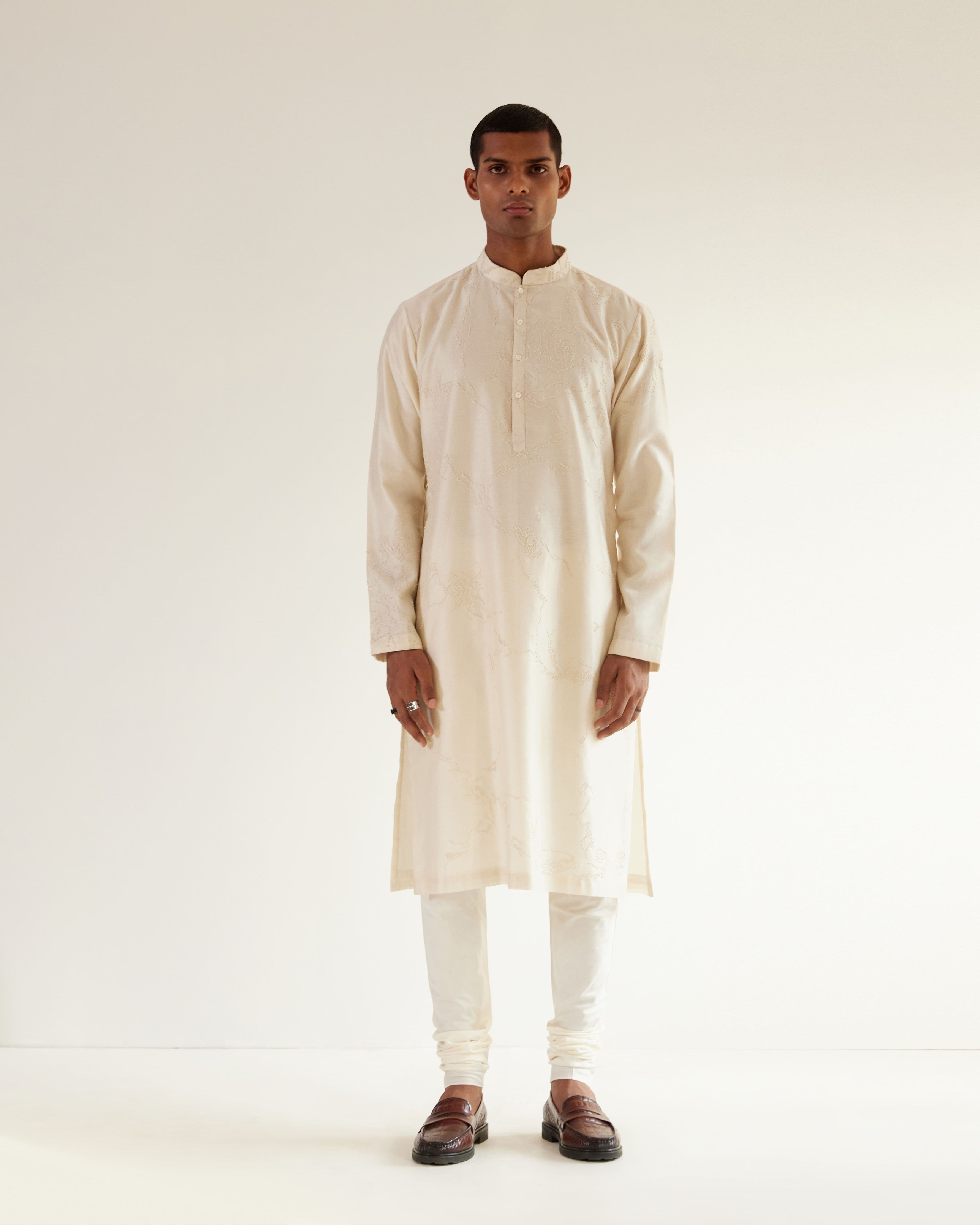 COUNTRYMADE Kurtas Black Hole Self Kurta Set ensemble kurta ivoire 2 pièces