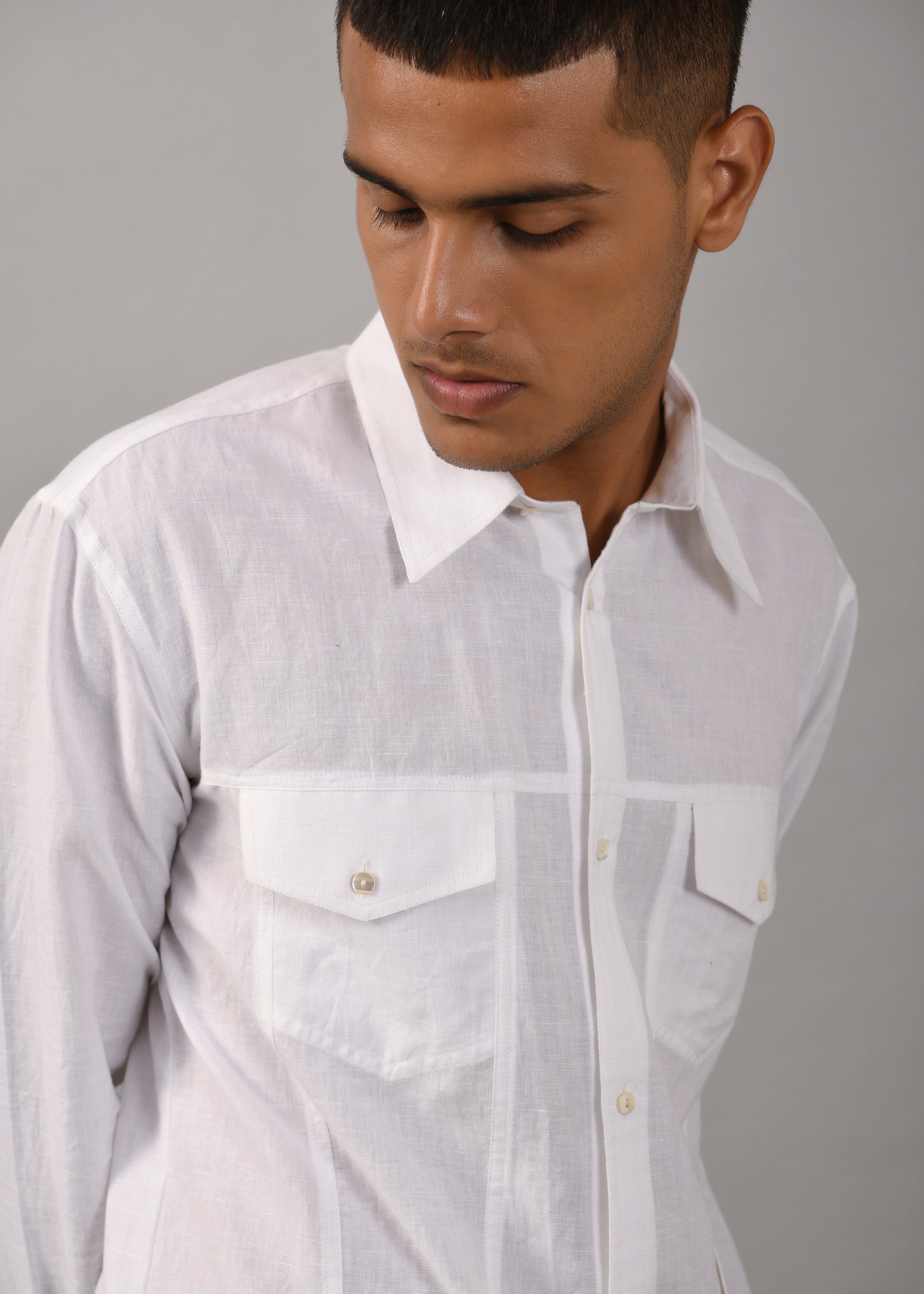 COUNTRYMADE Shirts Classic 3 pocket Shirt chemise blanche S coton lin