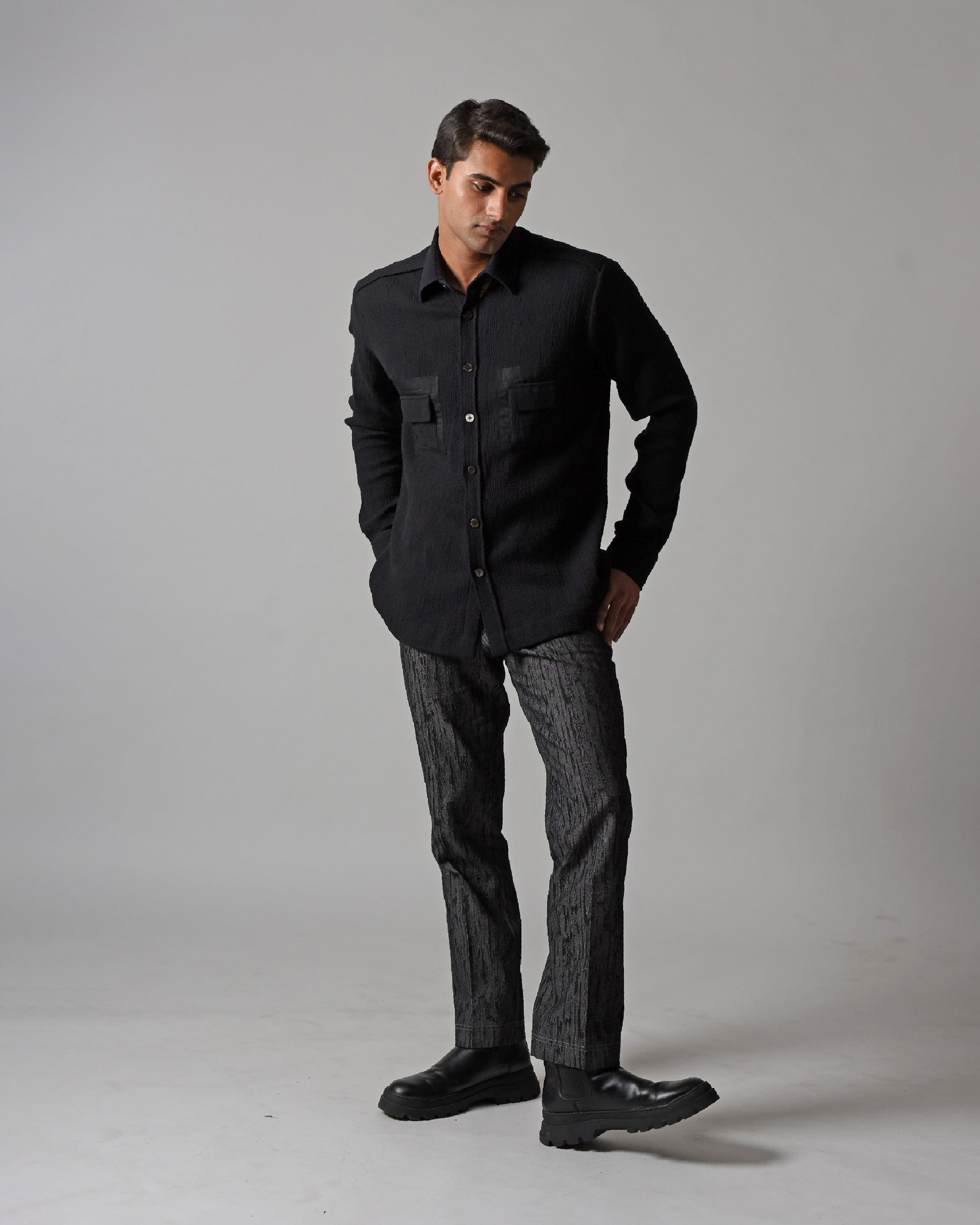 COUNTRYMADE Shirts JUXTAPOSED TEXTURED SHIRT chemise coton texturée