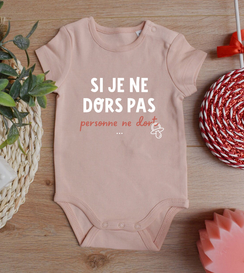 Juste Un T-shirt Bébé Body Bébé Si je ne dors pas 0-3 mois