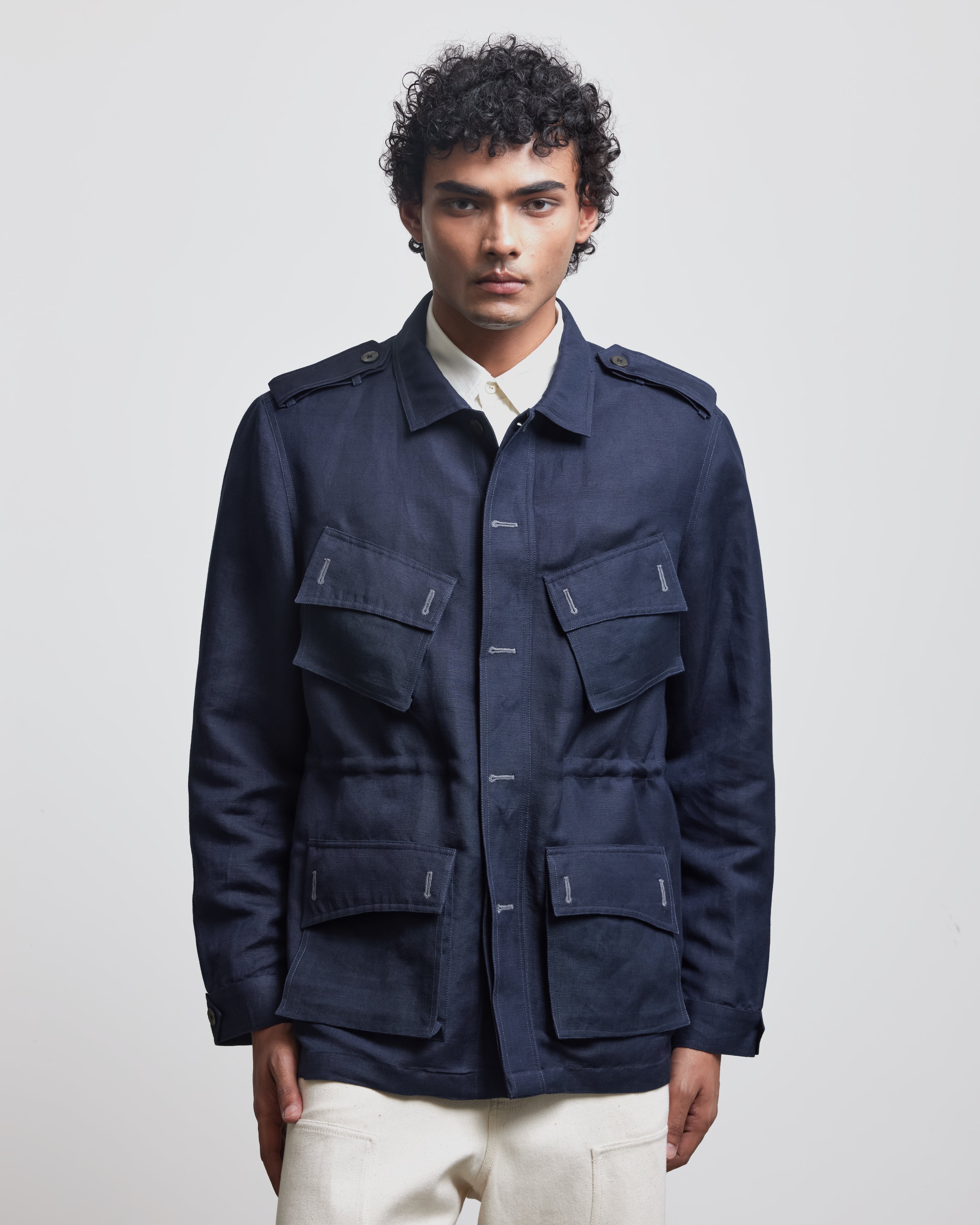 COUNTRYMADE Jackets FAUX BUTTONHOLE SAFARI veste safari en lin