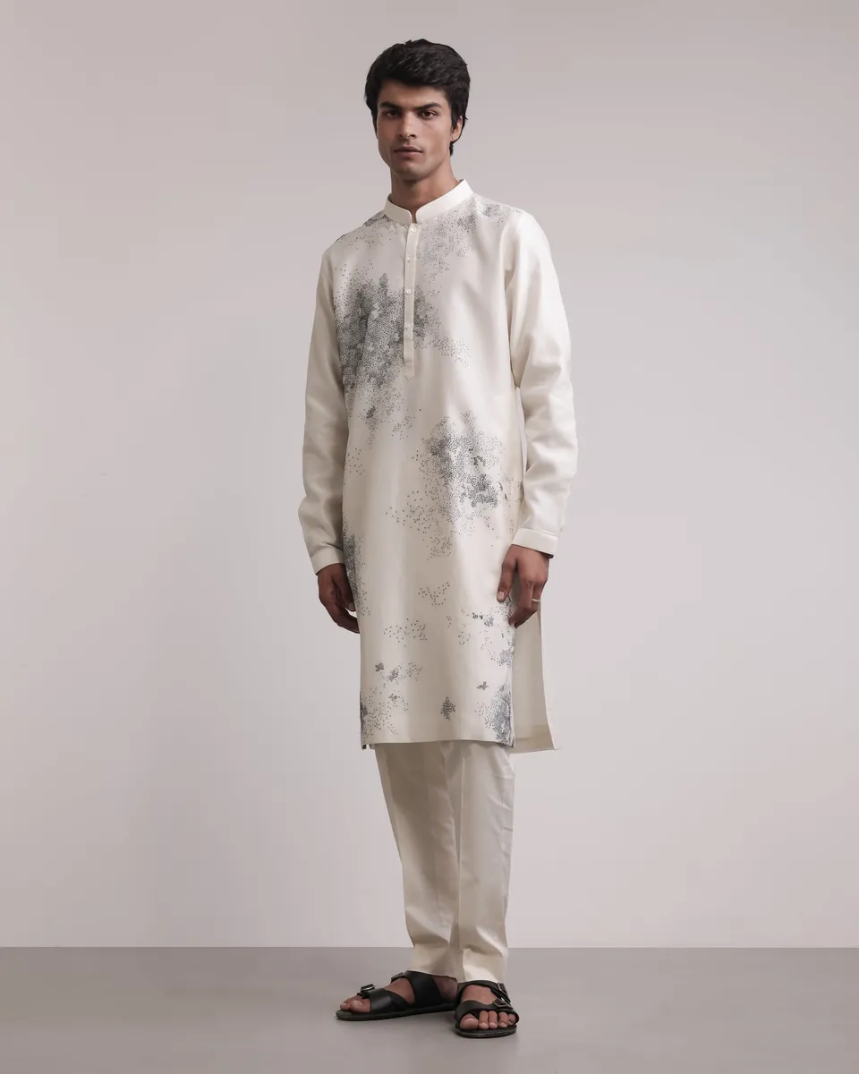 COUNTRYMADE Kurtas Residual Scattered Stitches ensemble kurta XS soie Chanderi