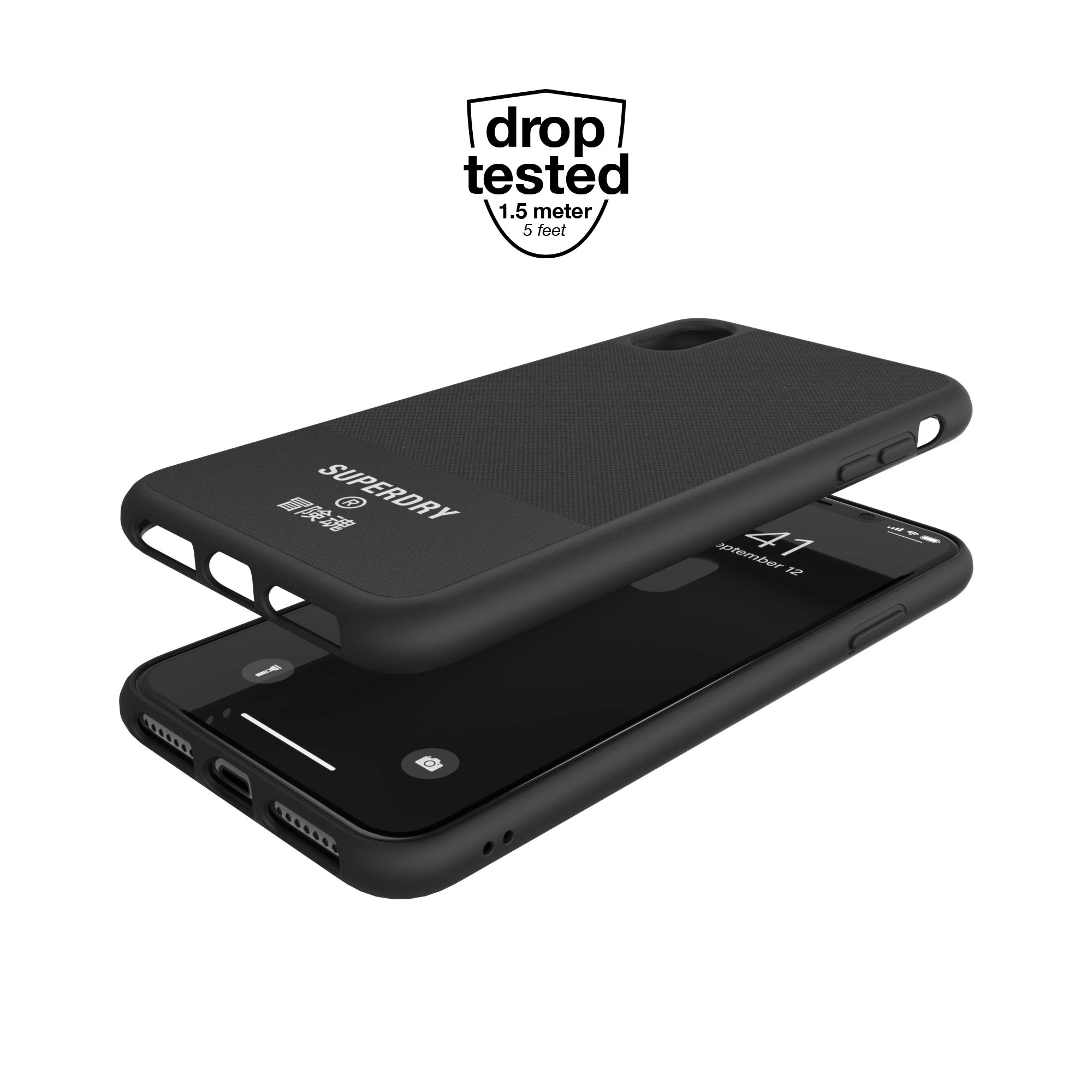 Superdry Coques de Protection iPhone XS Max coque toile noire