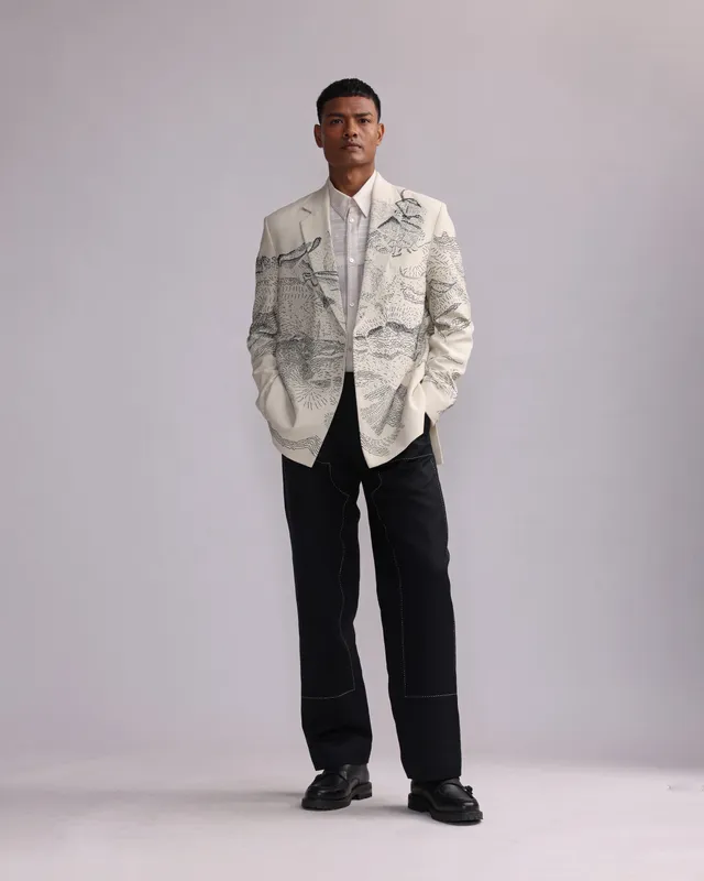 COUNTRYMADE Jackets DUNKIRK SINGLE BREASTED BLAZER blazer brodé