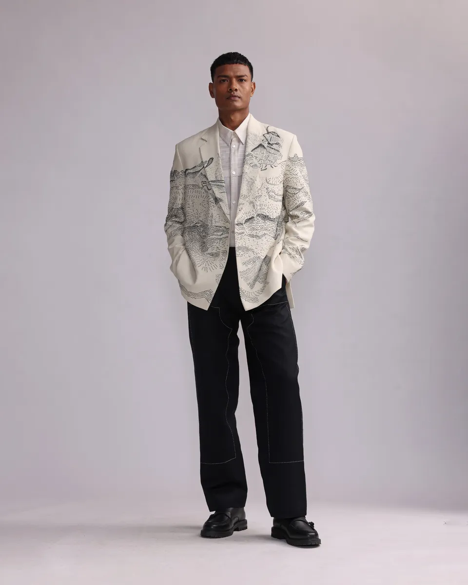 COUNTRYMADE Jackets DUNKIRK SINGLE BREASTED BLAZER blazer brodé