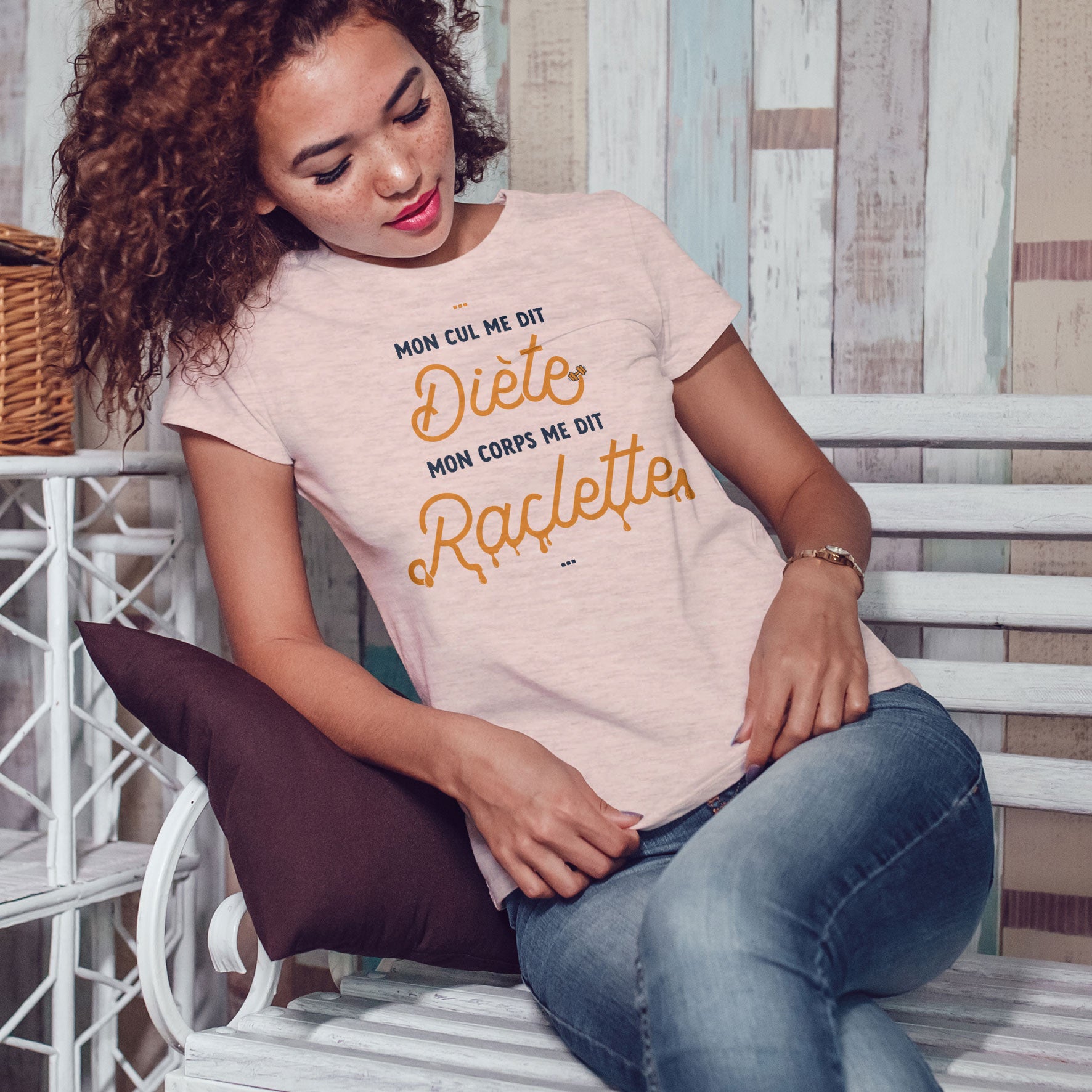 Juste Un T-shirt T-shirts Imprimés Mon corps me dit Raclette T-shirt