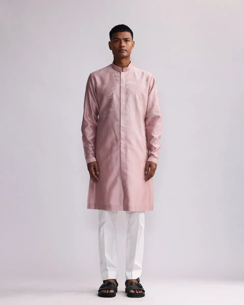 COUNTRYMADE Kurtas SHADOW CAMO PLACEMENT FRONT OPEN KURTA SET ensemble kurta brodé