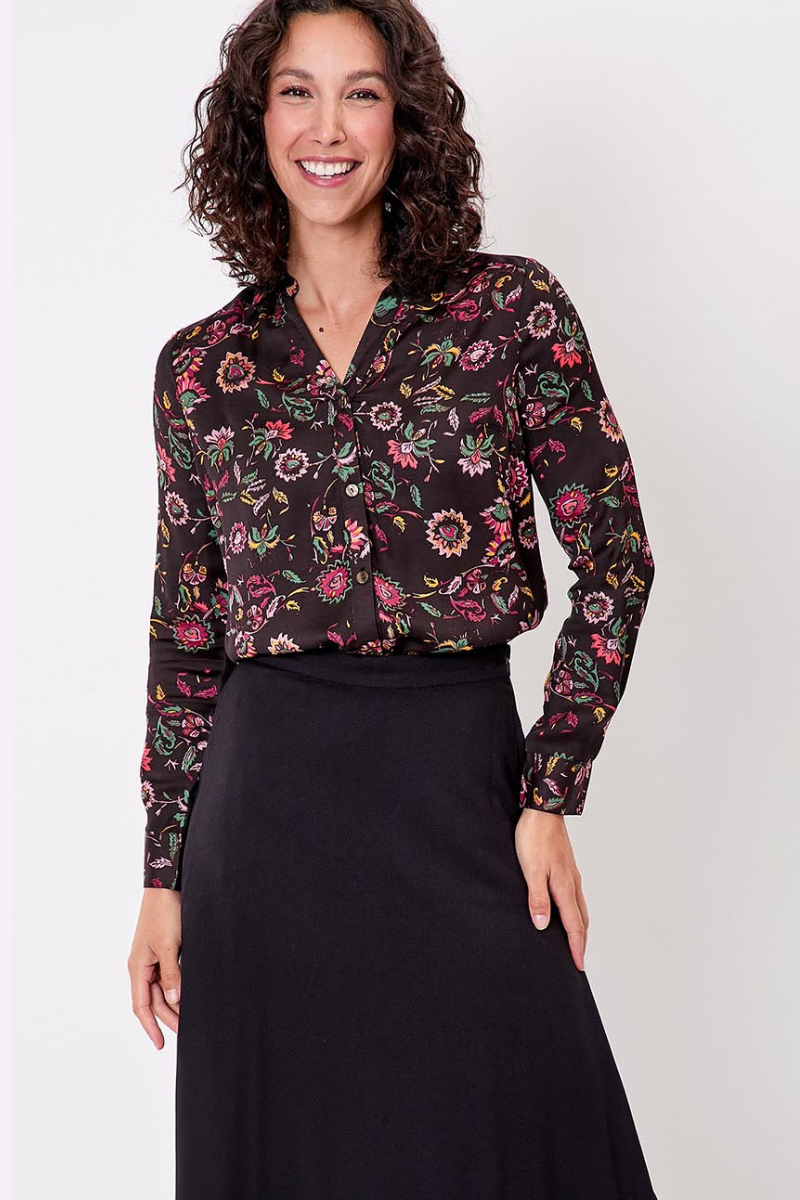 Sourire Multicolore Tops Rey chemisier floral en Ecovero tailles 36 à 44