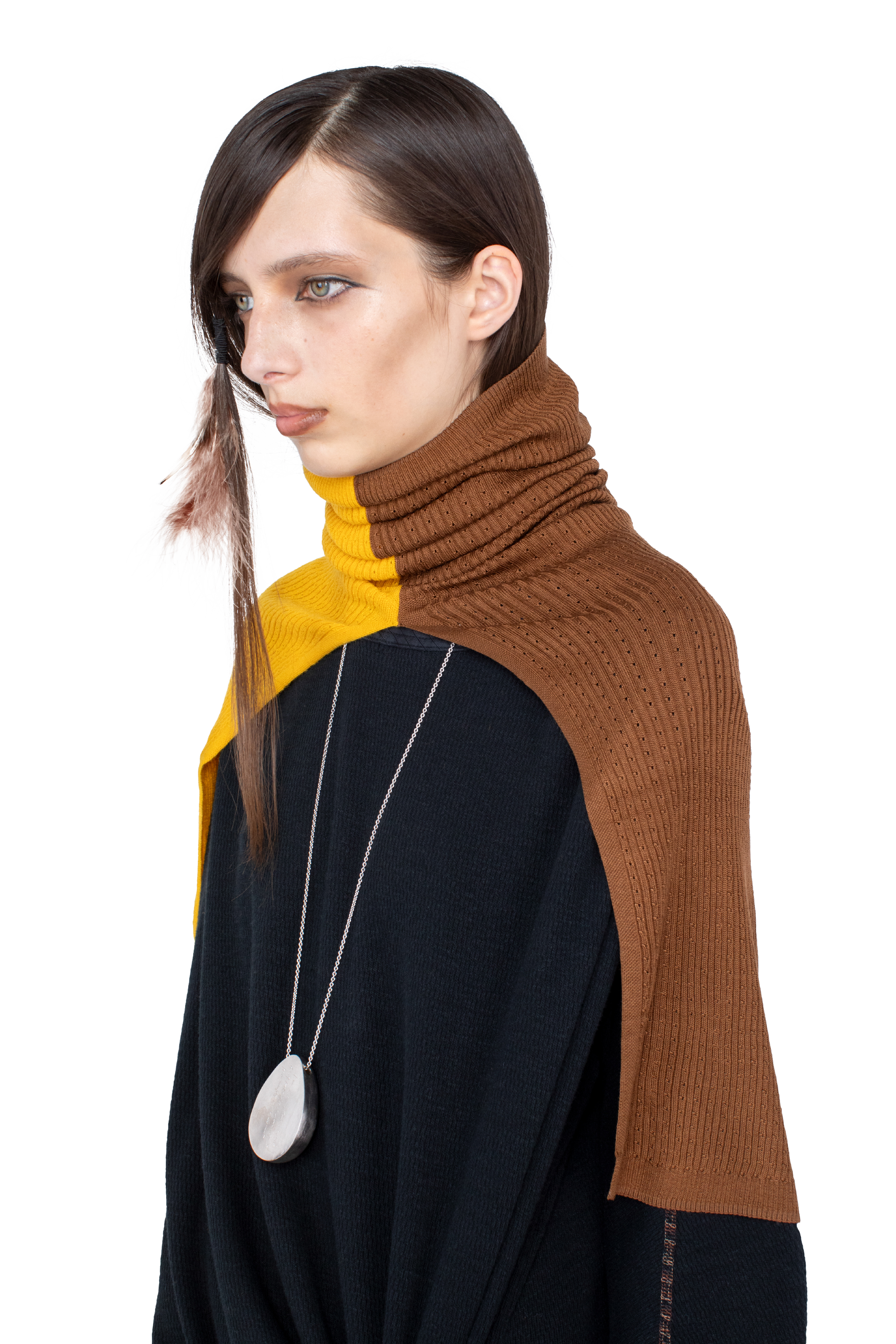 Kiko Kostadinov Accessories GREBE Scarf écharpe Fleur de Lis / Mocha en cachemire