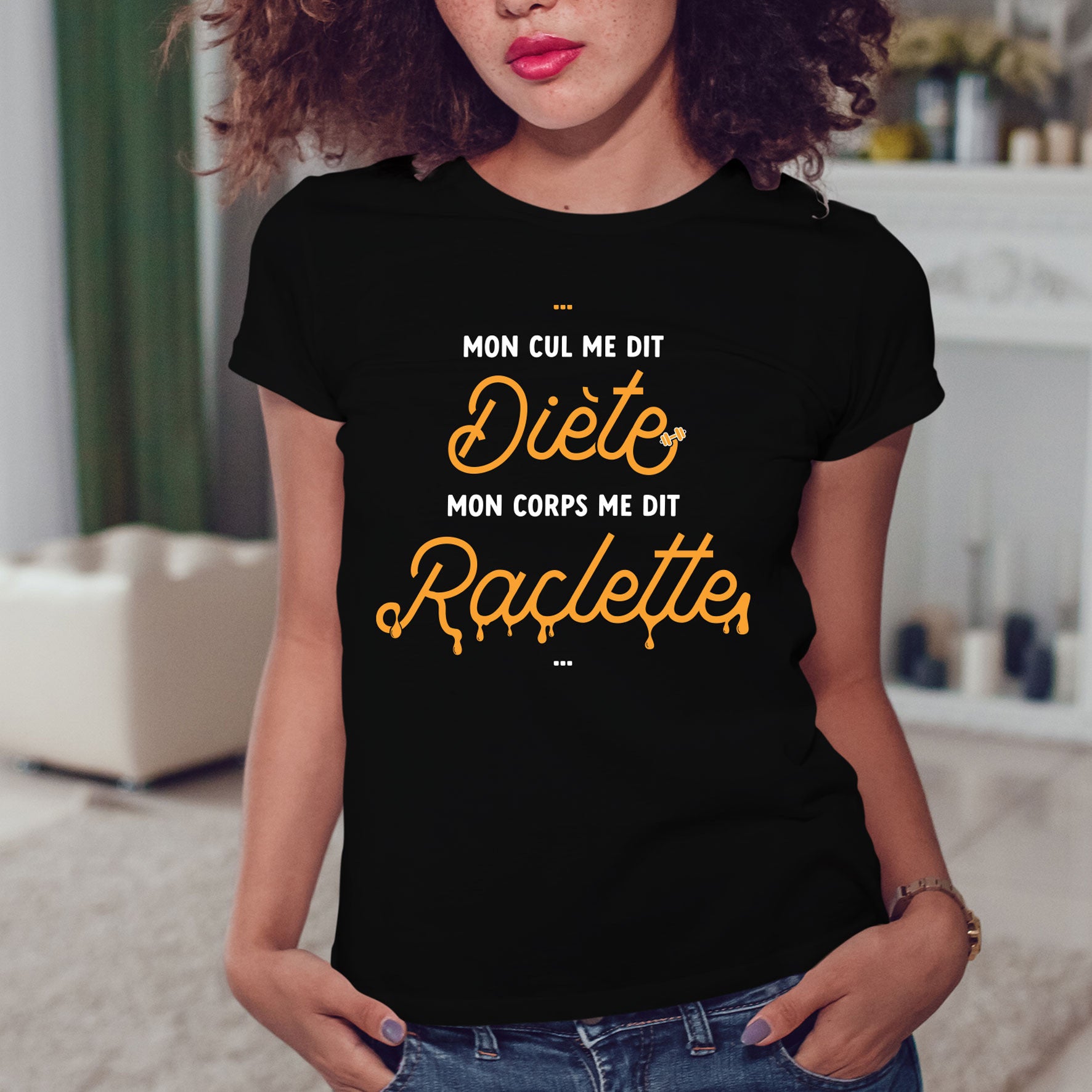 Juste Un T-shirt T-shirts Imprimés Mon corps me dit Raclette T-shirt