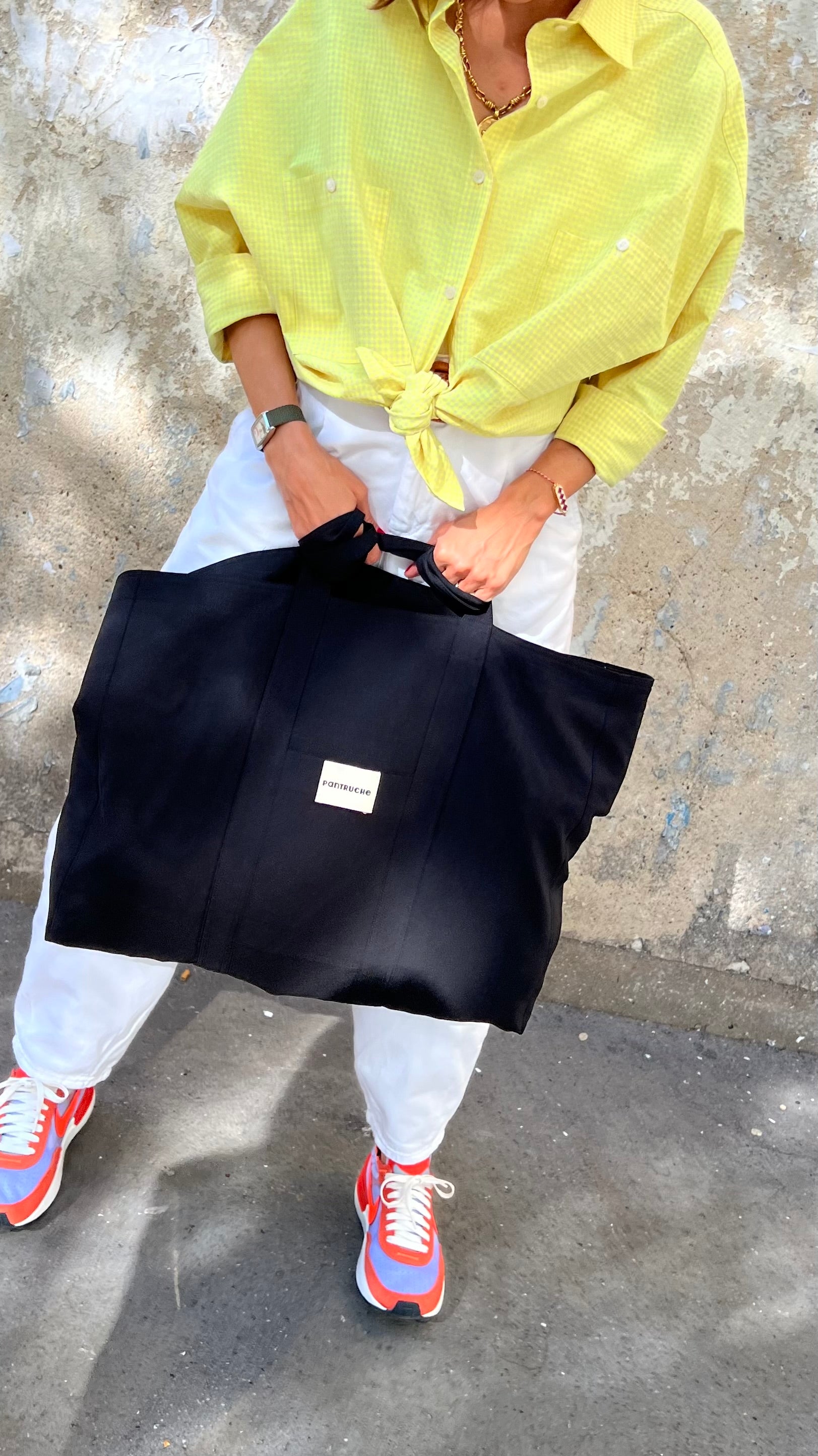 PANTRUCHE Sacs Cabas OTIS noir grand cabas doublé