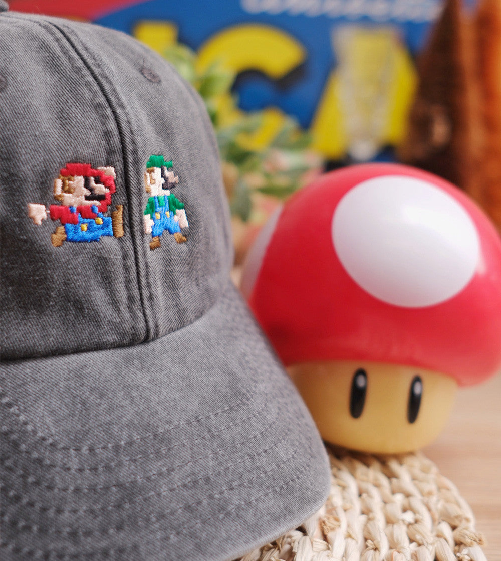 Juste Un T-shirt Casquettes Casquette brodée Mario orange vintage