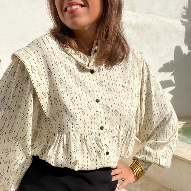 PANTRUCHE Chemises Blouse NINA Ethnique blouse crème viscose