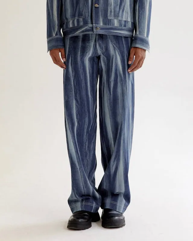COUNTRYMADE Trousers Creased Batik Denim Jeans jean batik en denim selvedge