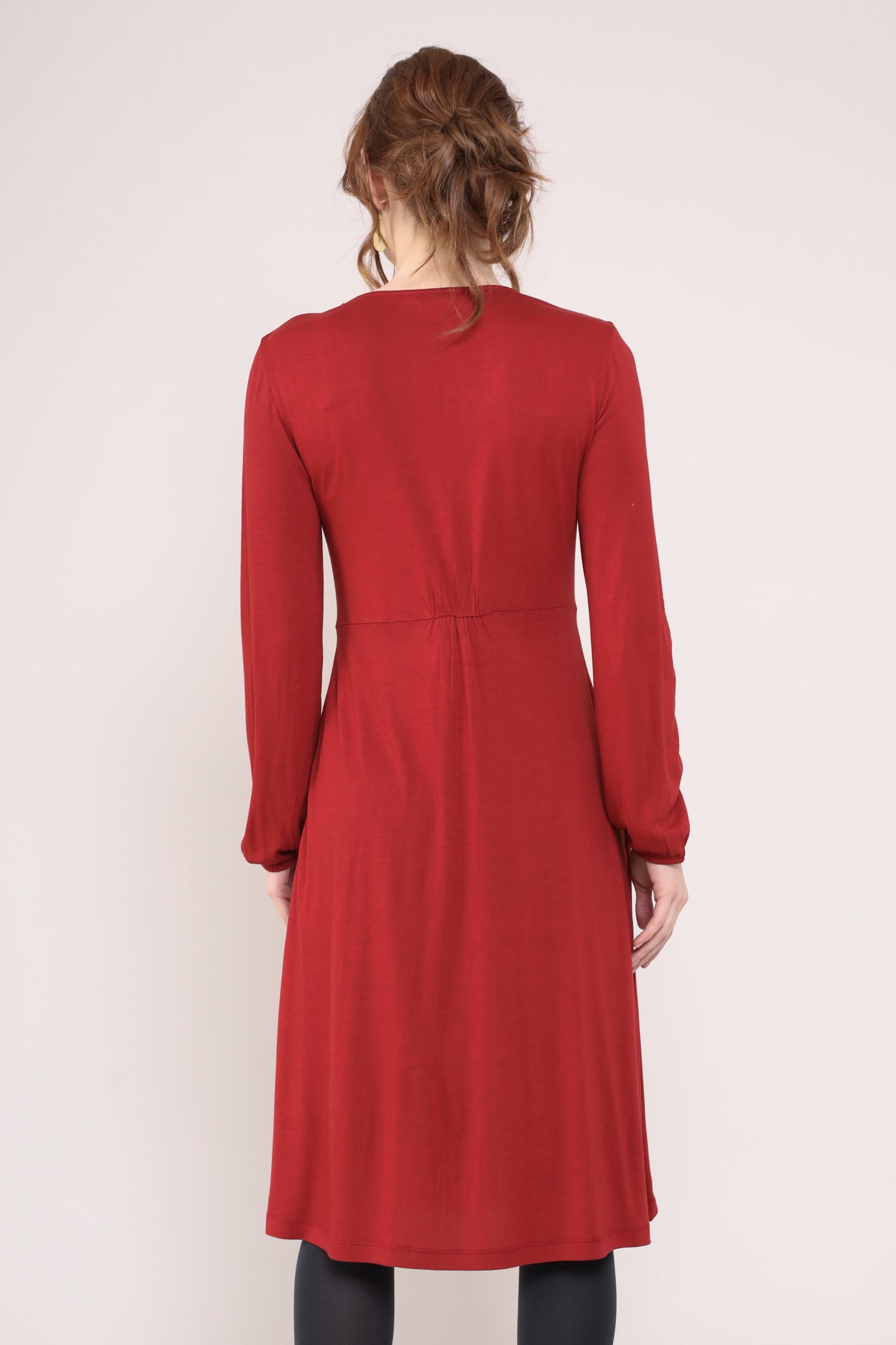 Sourire Multicolore Robes robe rouge jersey Ecovero manches longues