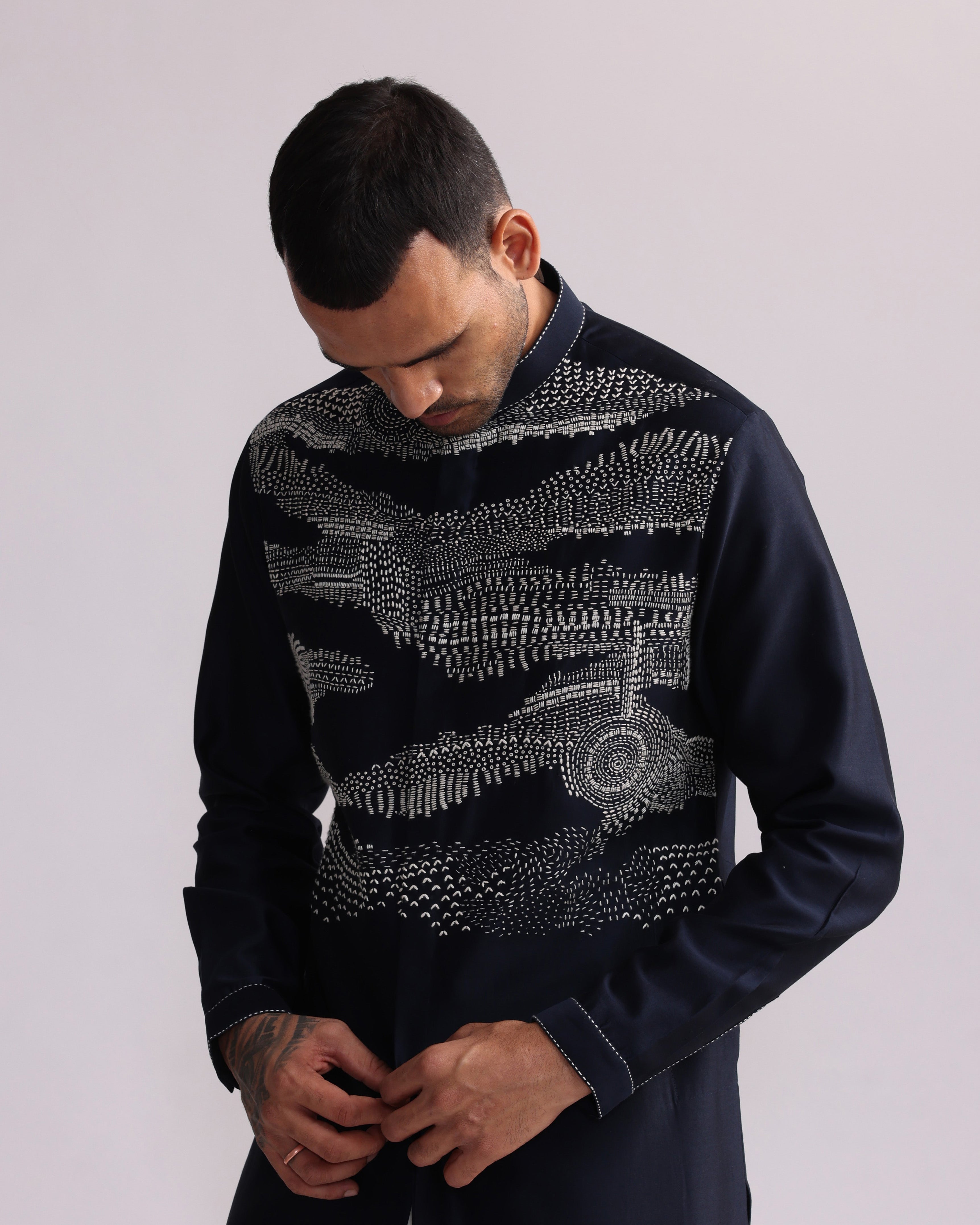 COUNTRYMADE Kurtas TRAIL DUST PLACEMENT KURTA SET kurta brodé