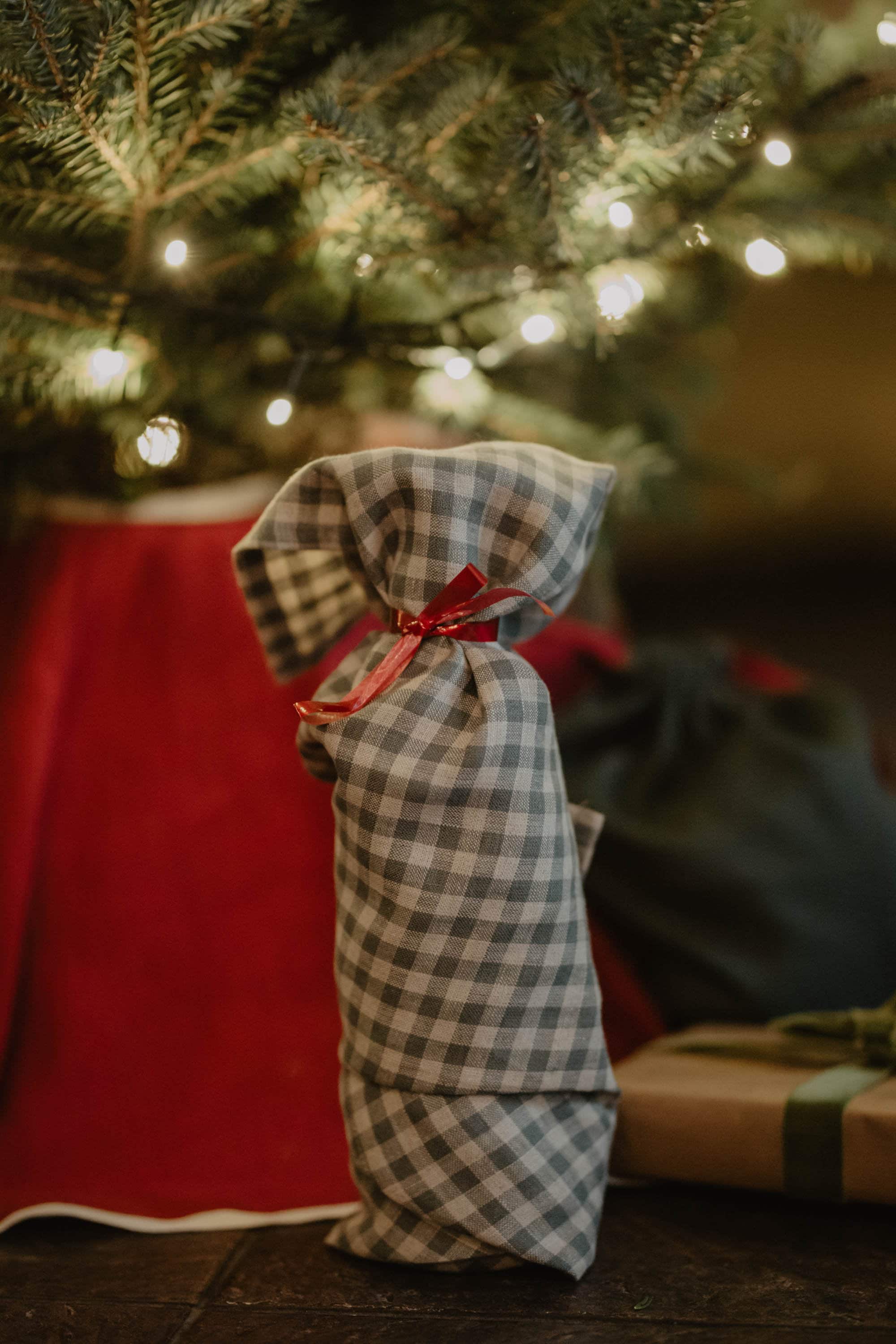 Laumė linen Christmas Linen furoshiki en lin réutilisable