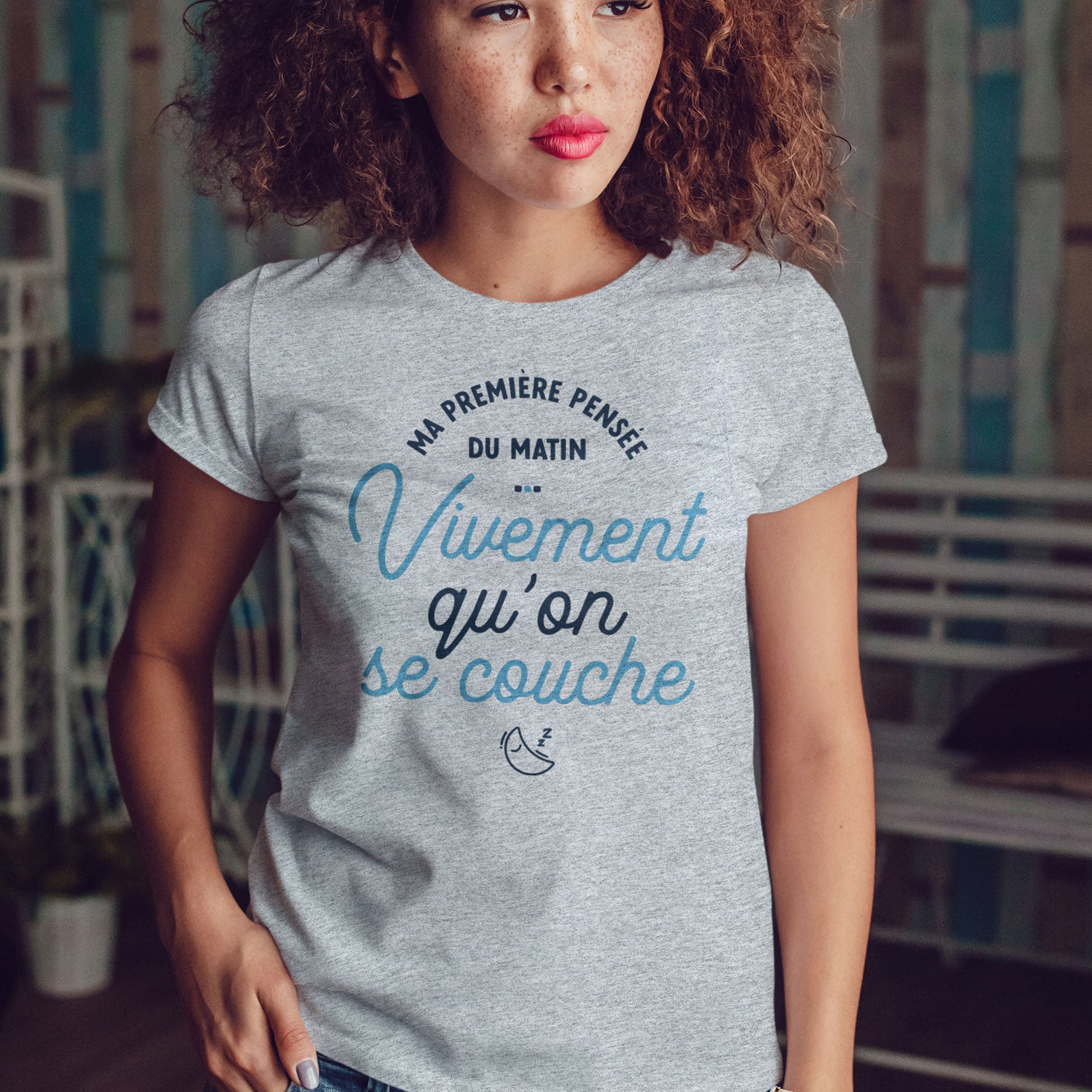 Juste Un T-shirt T-shirts Imprimés Ma première pensée du matin t-shirt imprimé femme