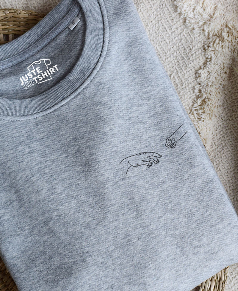 Juste Un T-shirt Sweats Brodés Patte de chat sweat brodé XS-XXL