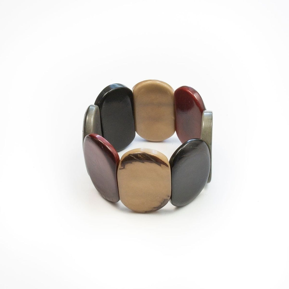 Sourire Multicolore Bracelets Bracelet manchette en ivoire végétal rose brun noir