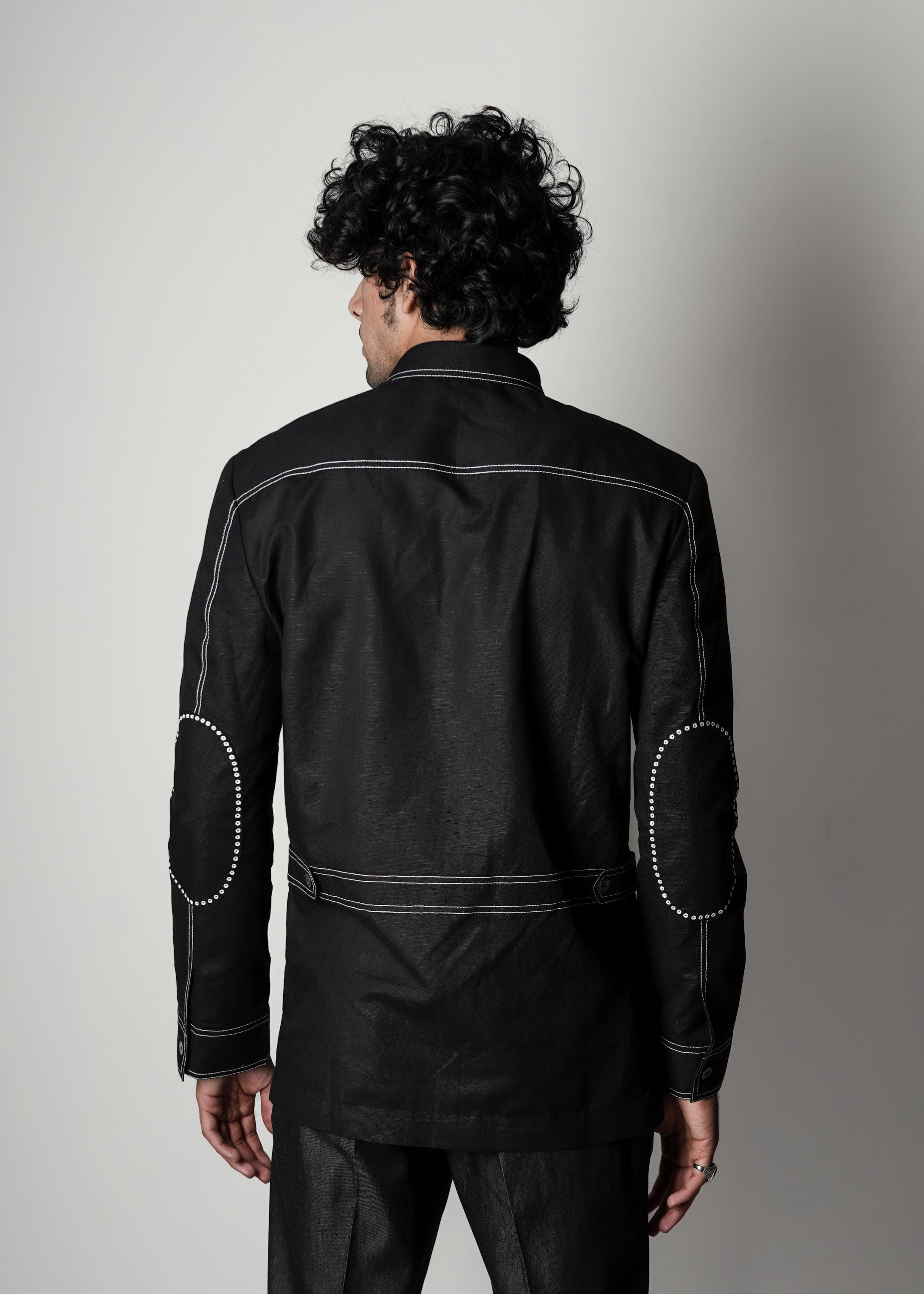 COUNTRYMADE Jackets Dots Safari Jacket veste safari noire en lin