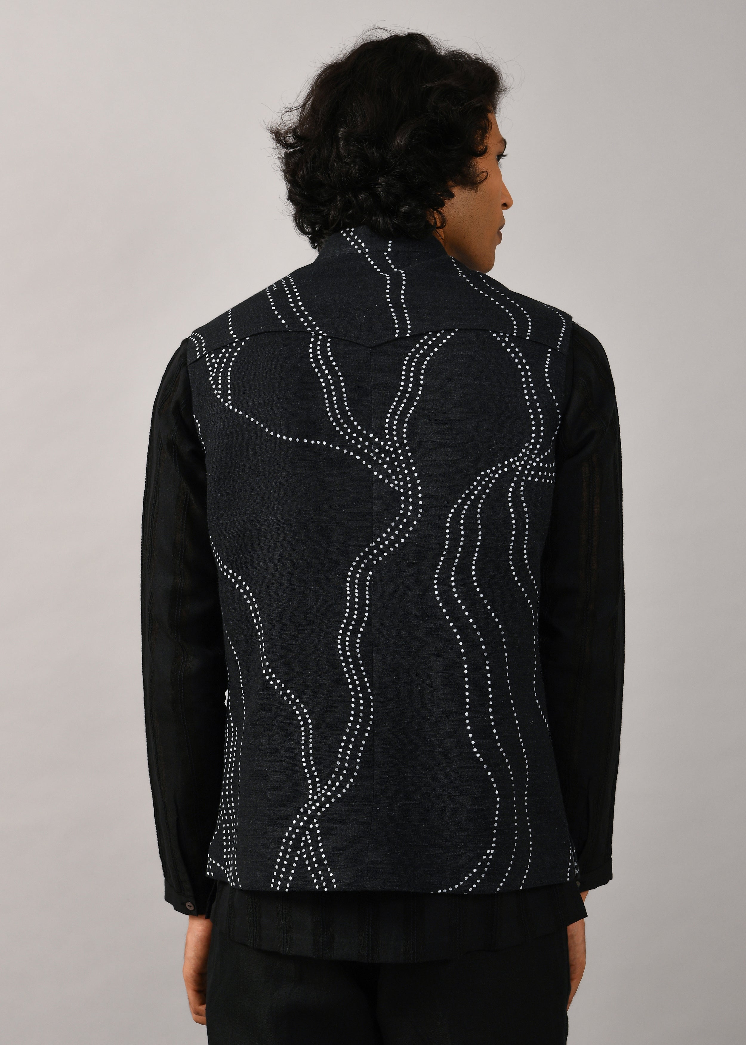 COUNTRYMADE Nehru Jackets Constellation Safari Printed Bundi veste coton soie