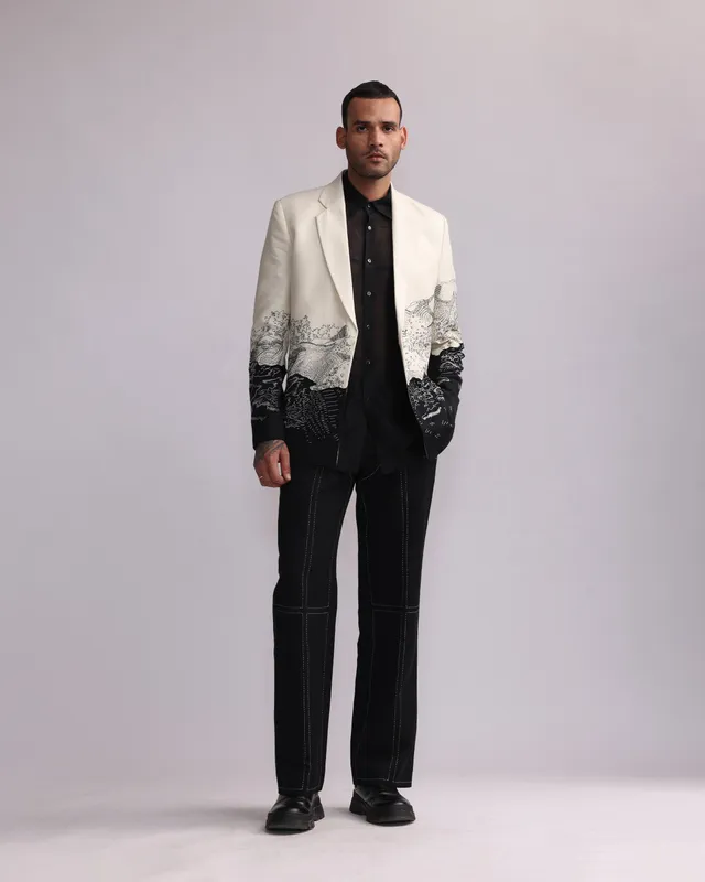COUNTRYMADE Jackets NML LANDSCAPE SINGLE BREASTED BLAZER blazer brodé