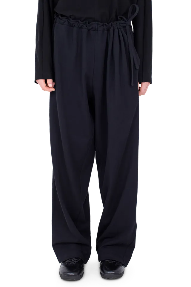 Kiko Kostadinov Bottoms OSCAR Wide Trousers pantalon noir Smooth Black OS jersey