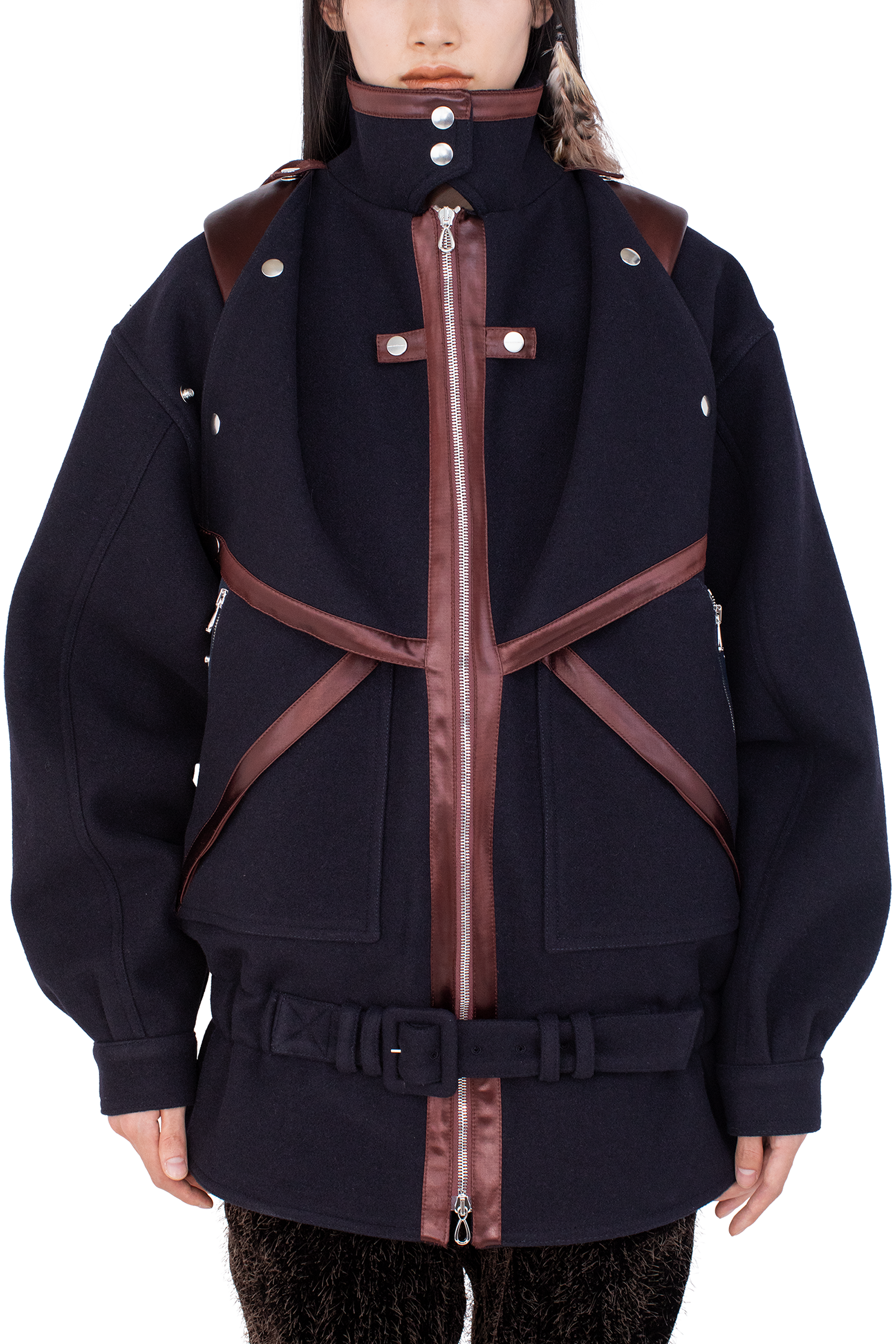 Kiko Kostadinov Outerwear HERON Belted Jacket veste Midnight Blue