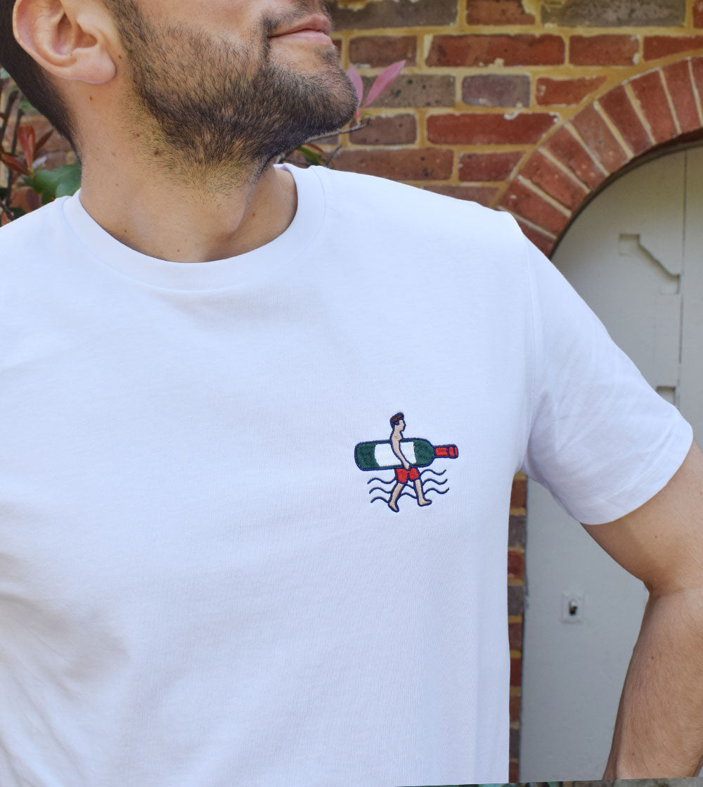 Juste Un T-shirt T-shirts Brodés Surf Vin t-shirt brodé coloris au choix