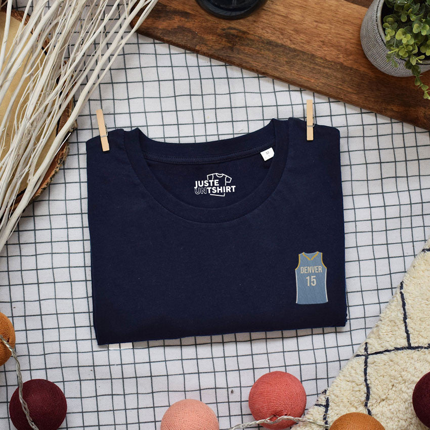 Juste Un T-shirt T-shirts Brodés Denver t-shirt blanc basket