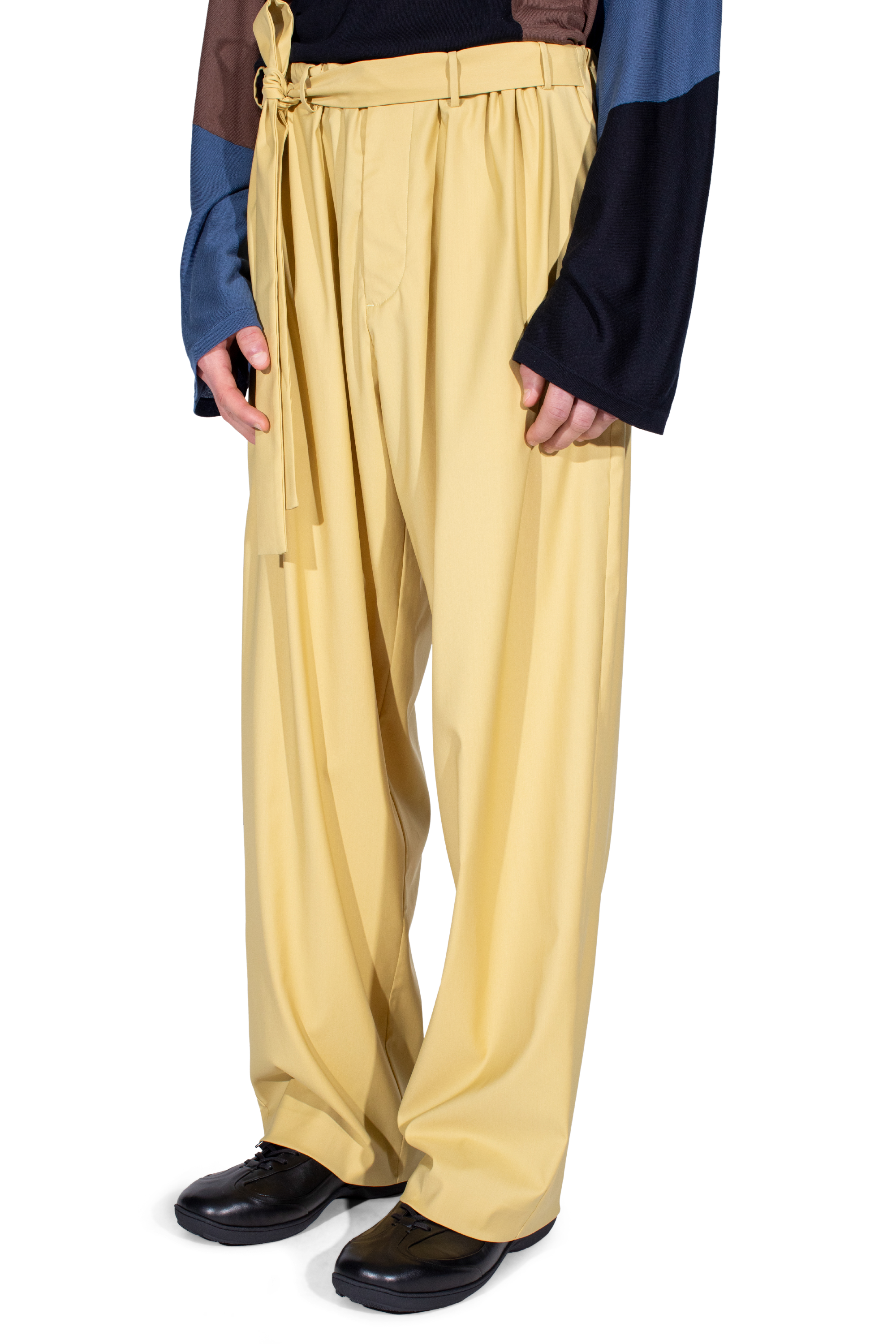 Kiko Kostadinov Bottoms LAAN Gathered Trousers pantalon Mimosa en laine