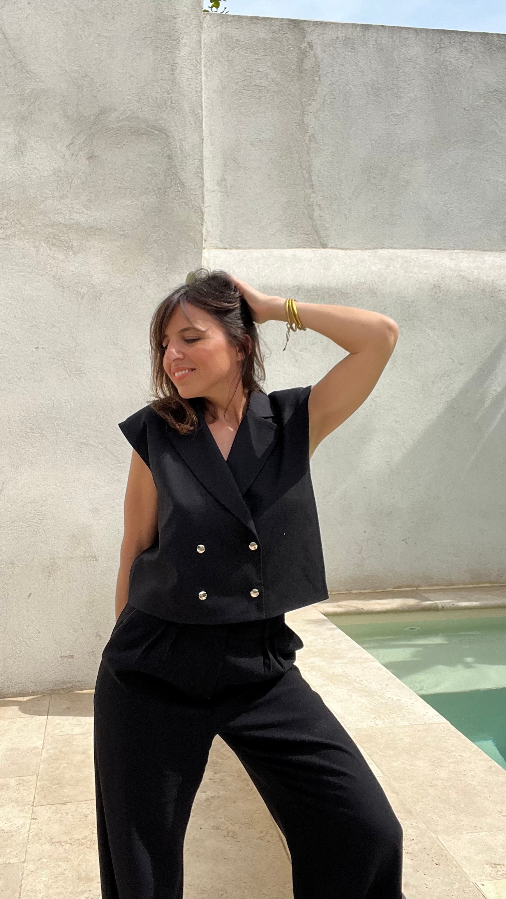 PANTRUCHE Vestes Veste sans manches CLYDE taille S noire courte